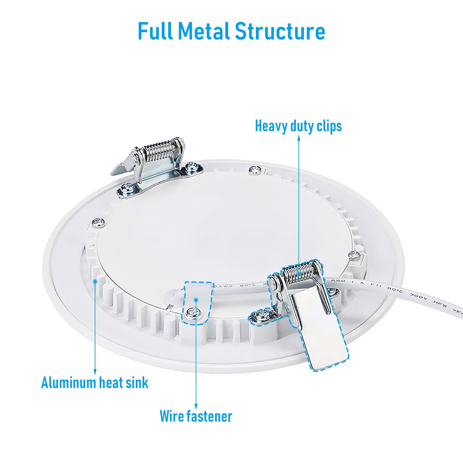TORCHSTAR 4 Inch Ultra-Thin LED Recessed Light, 10.5W Dimmable, Daylight 5000K, Aluminum, Pack of 6, Model Y07