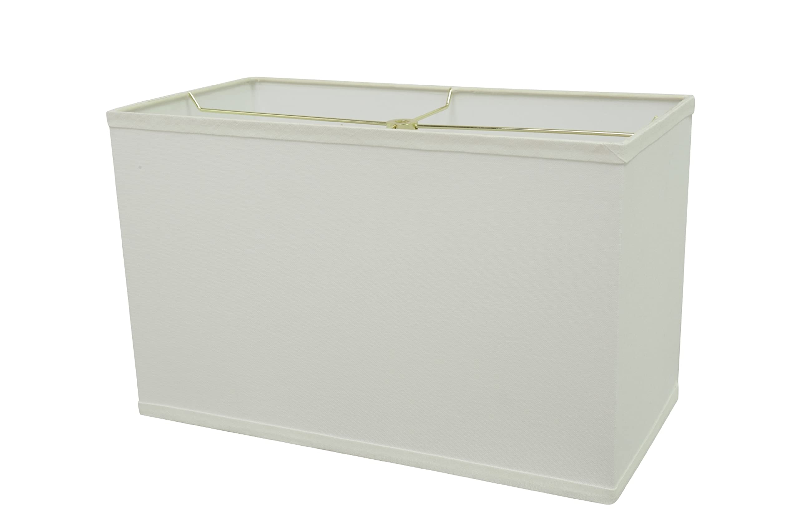 Aspen Creative 36005, Transitional Rectangular Hardback Shaped Spider Construction Lamp Shade In White, 8'' + 16'' Wide (8'' + 1