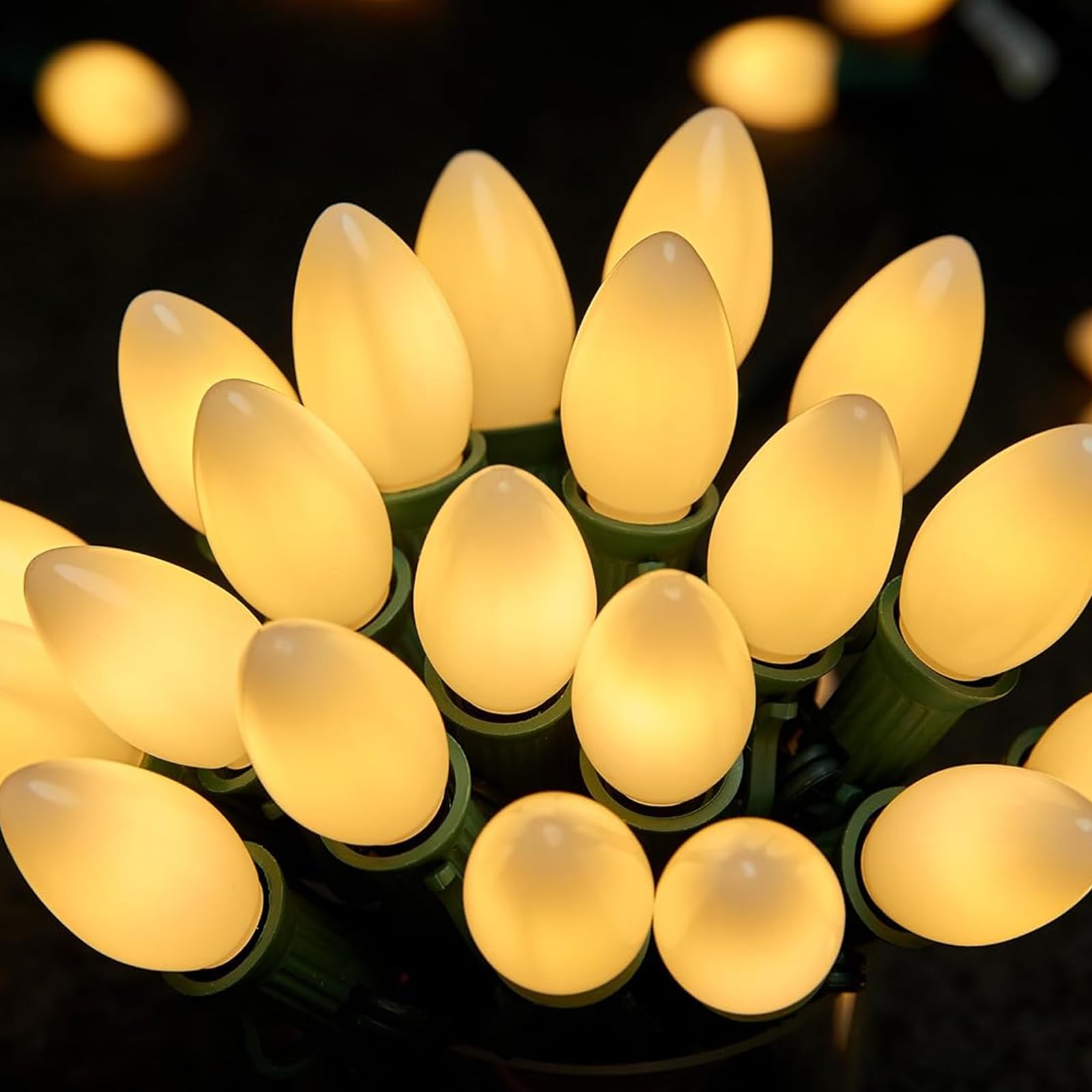 Multicolor C7 LED Christmas String Lights, 50FT 50 Lights C7 Vintage Christmas Lights, Commercial Connectable Christmas Tree Lig