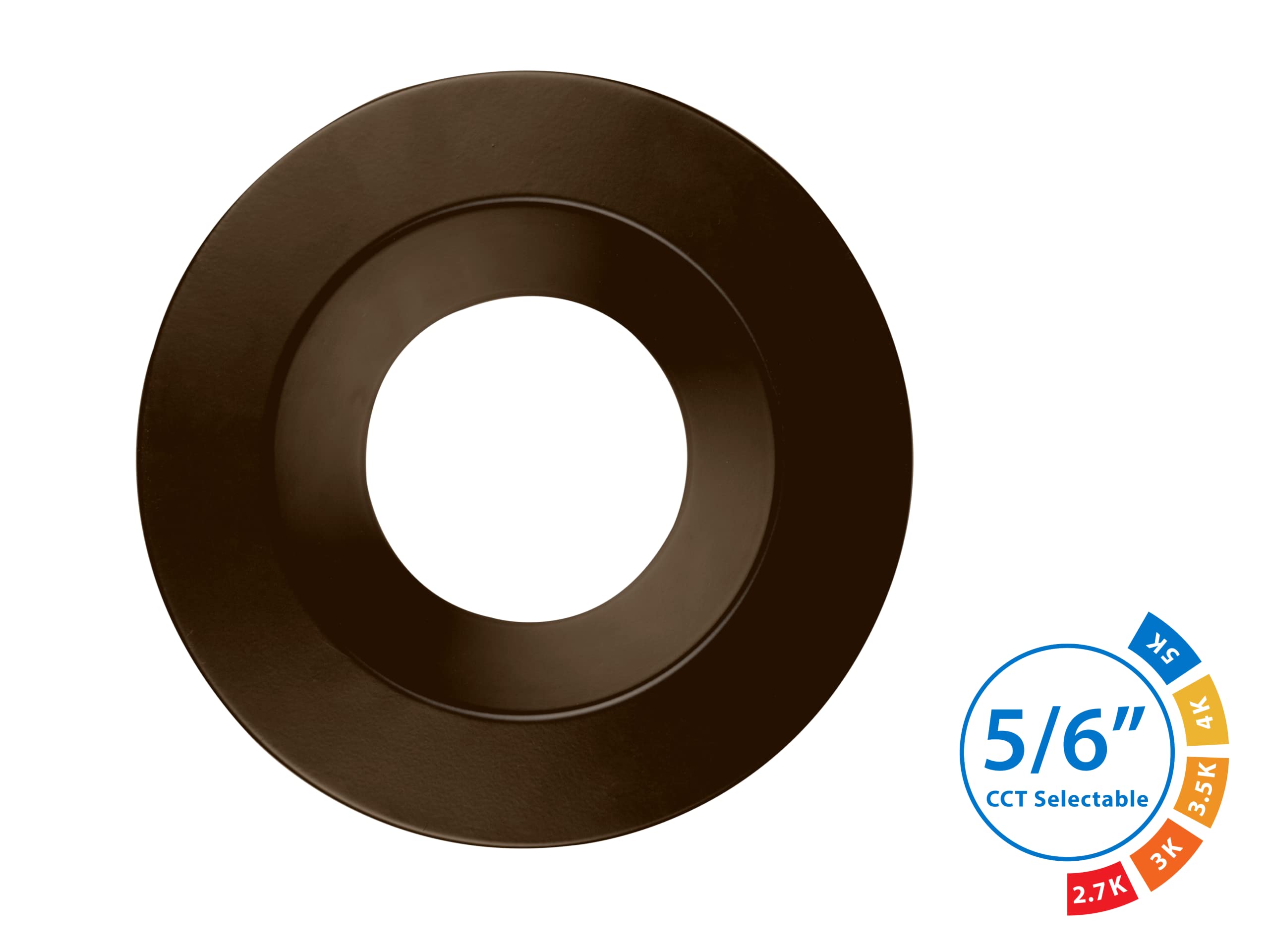 Nicor LED Recessed Ceiling Light, 5/6 inch, 918 Lumens, Selectable CCT 2700K-5000K, Oil-Rubbed Bronze, Model D