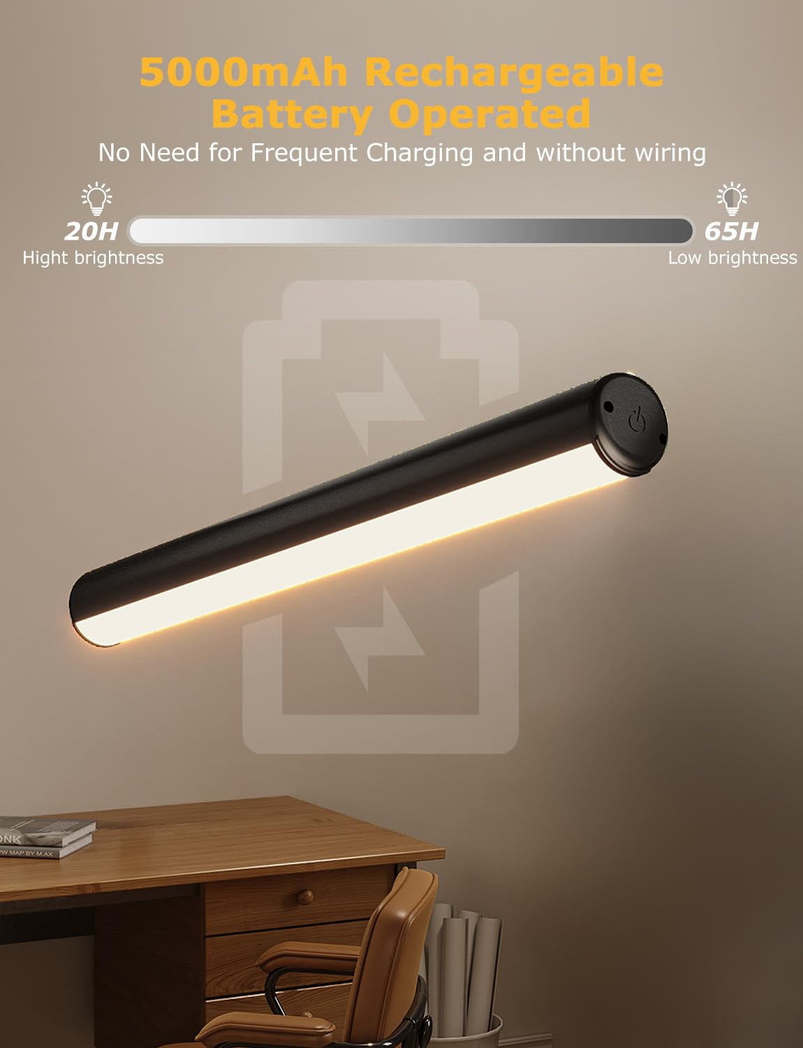 Skairipa Picture Light With Remote  16In Battery Operated Picture Lights For Wall 5000Mah  3 Color Modes And Dimmable Led Art Lighting With Timer For discomfort-reducingting  Frame  Gallery (Black-1Pack)