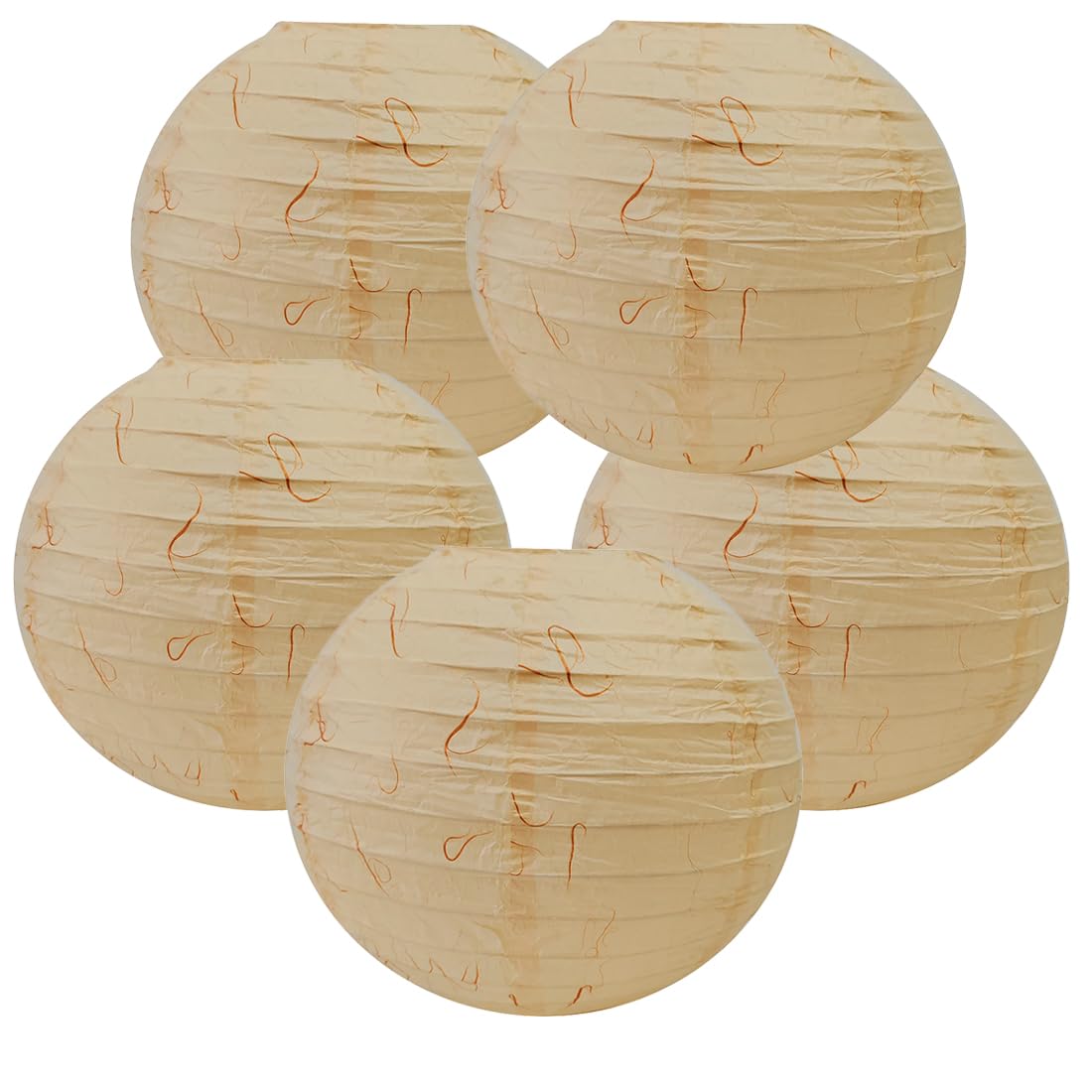 TopAAA 12 Inch Cloud Dragon Paper Lantern, Chinese Japanese Paper Lantern Lamp(Set of 5, Beige)