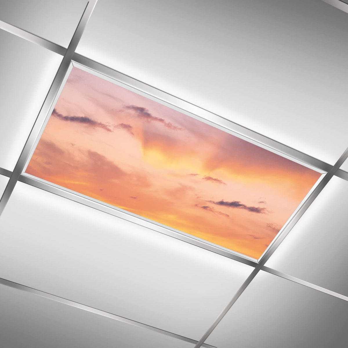Msinmkok The Scenery Sunset ,Yellow Pink Sky ,Fluorescent Light Cover Insert,Fluorescent Light Covers For Classroom Office-Drop 