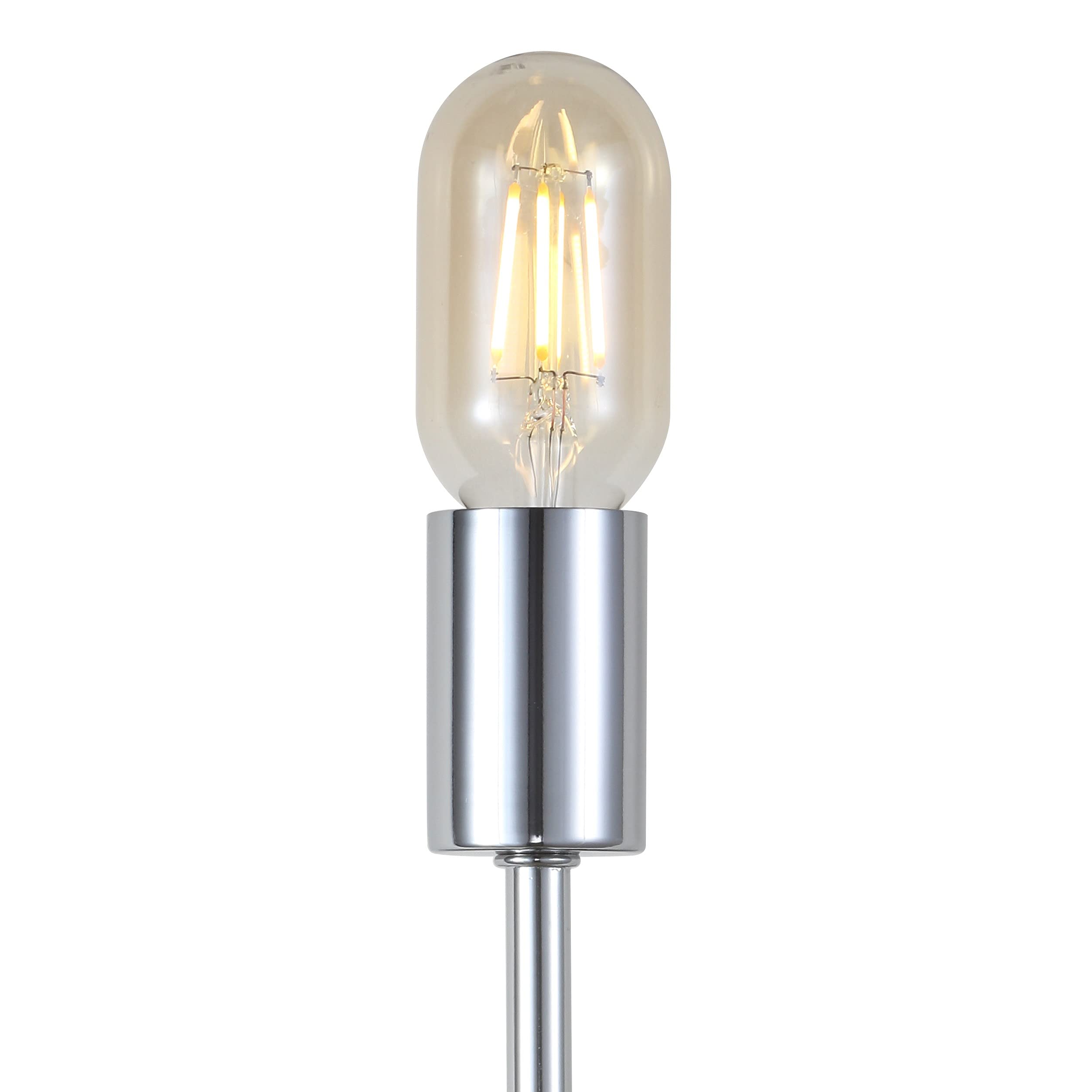 JONATHAN Y Turing 5in 1-Light Metal LED Wall Sconce, Chrome, Model JYL7455A