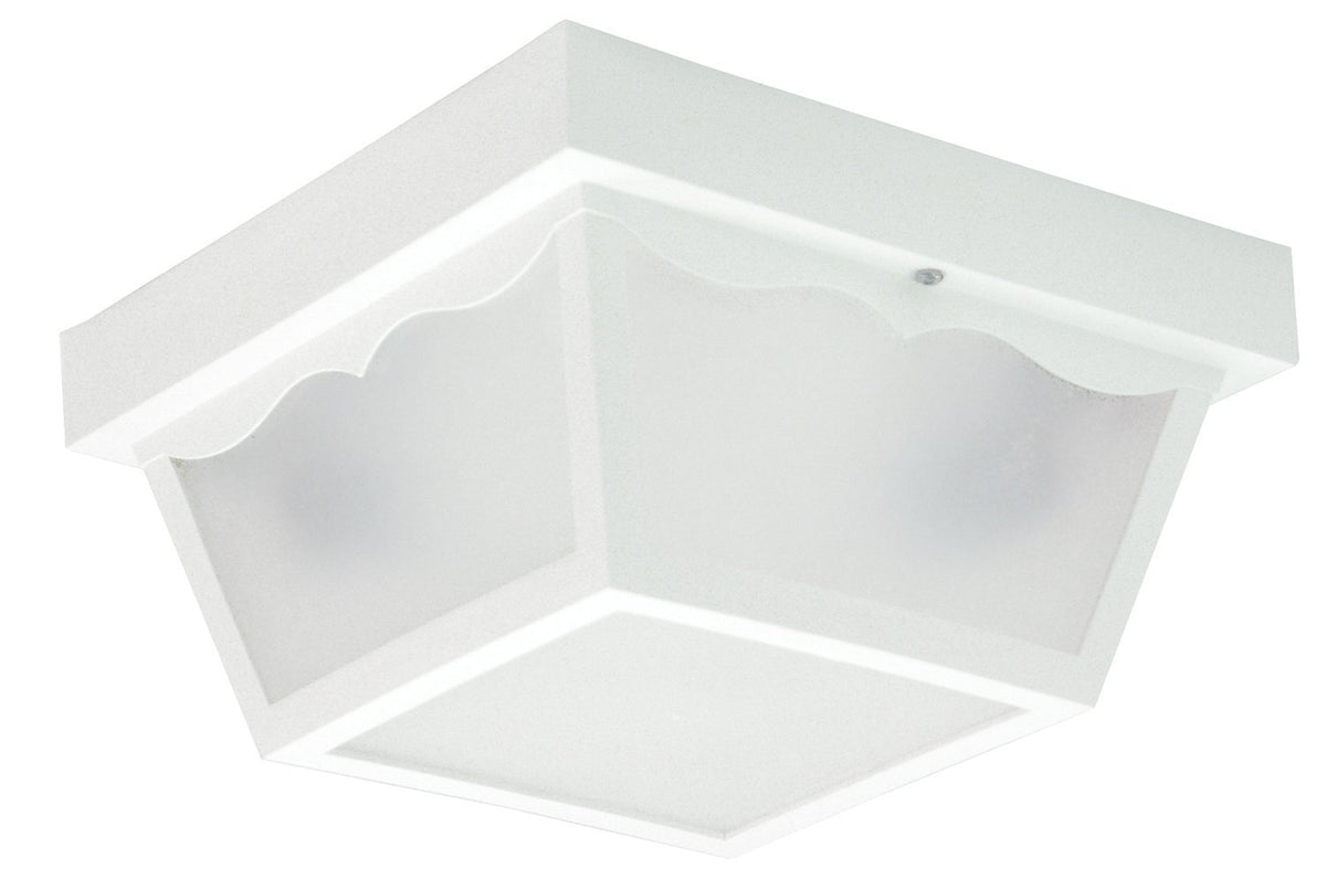 Elk Home 2-Light Outdoor Flush Mount In White, 10-Inch, Dimmer Compatible, Aluminum
