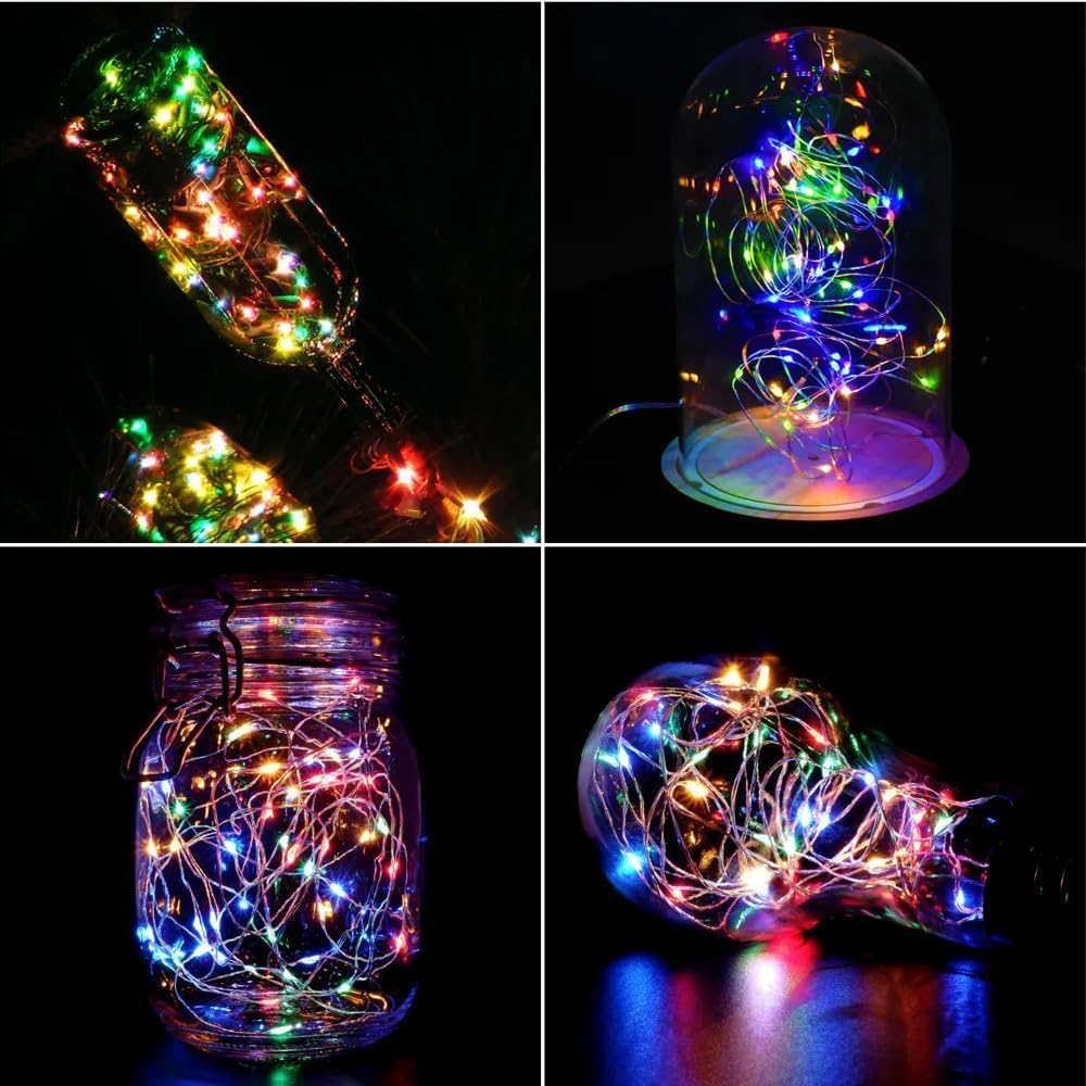 Bqzyx+ 3 Pack Usb Fairy Lights Usb Powered String Lights Multi-Colored 2 Meters 20 Lamp Beads Led Christmas Lights Fairy String Lights Led Light String (Multi-Colored 2M)