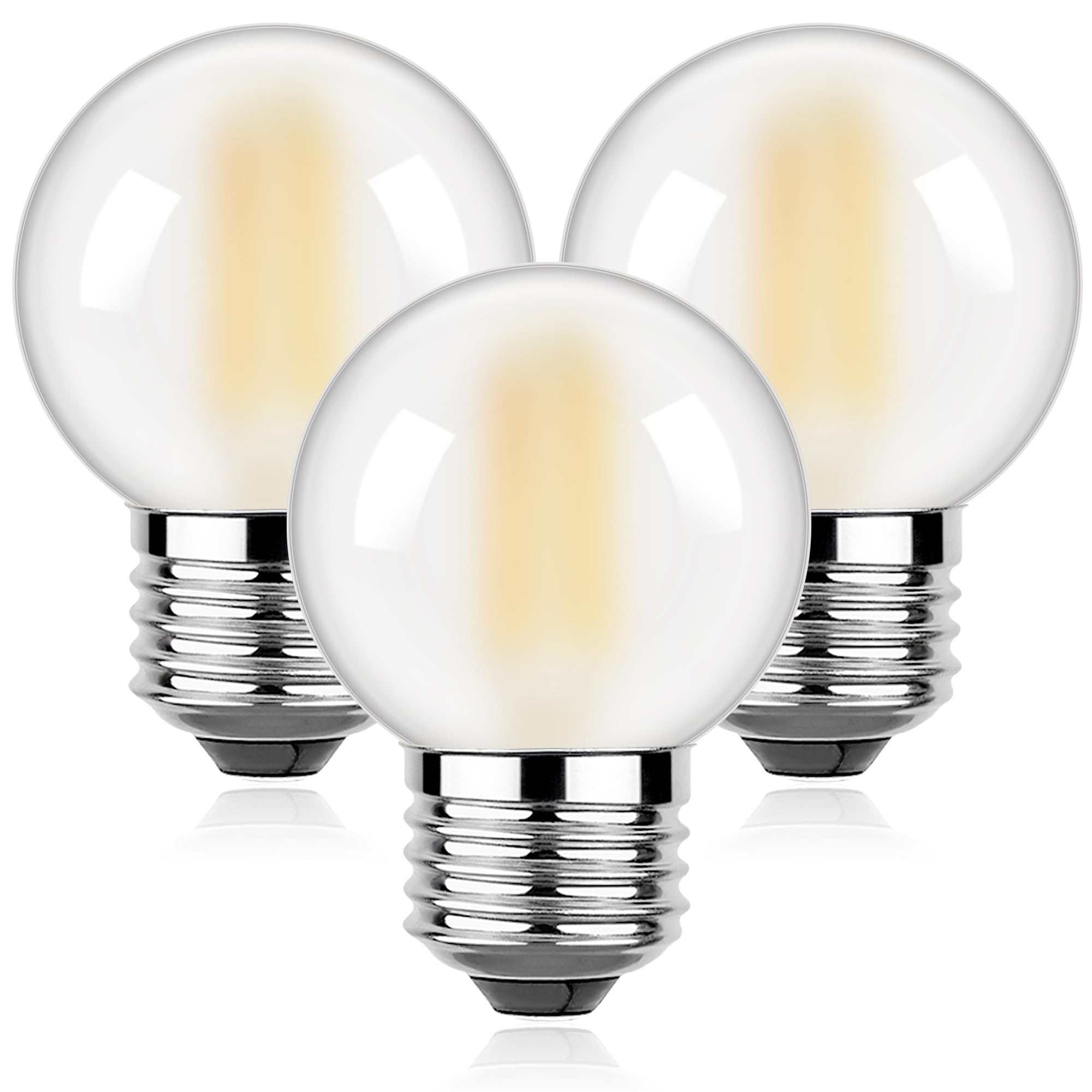 Sphoon Dimmable E26 Led Bulbs Frosted G16.5 6W Equal 60 Watt Light Bulb Decorative Light Bulbs For Vanity, Wall Sconces, Retro S