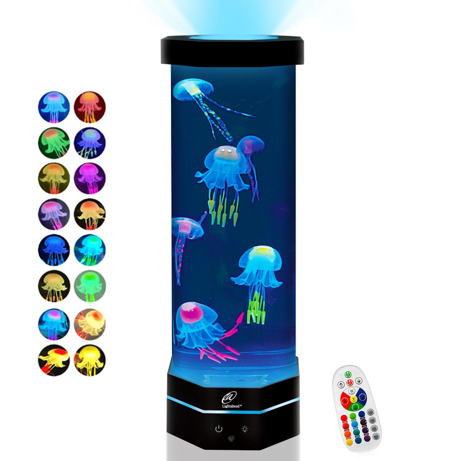 Lightahead Led Mini Desktop Jellyfish Lamp With Color Changing Light Effects. A Sensory Synthetic Jelly Fish Tank Aquarium Mood Lamp. Excellent Gift