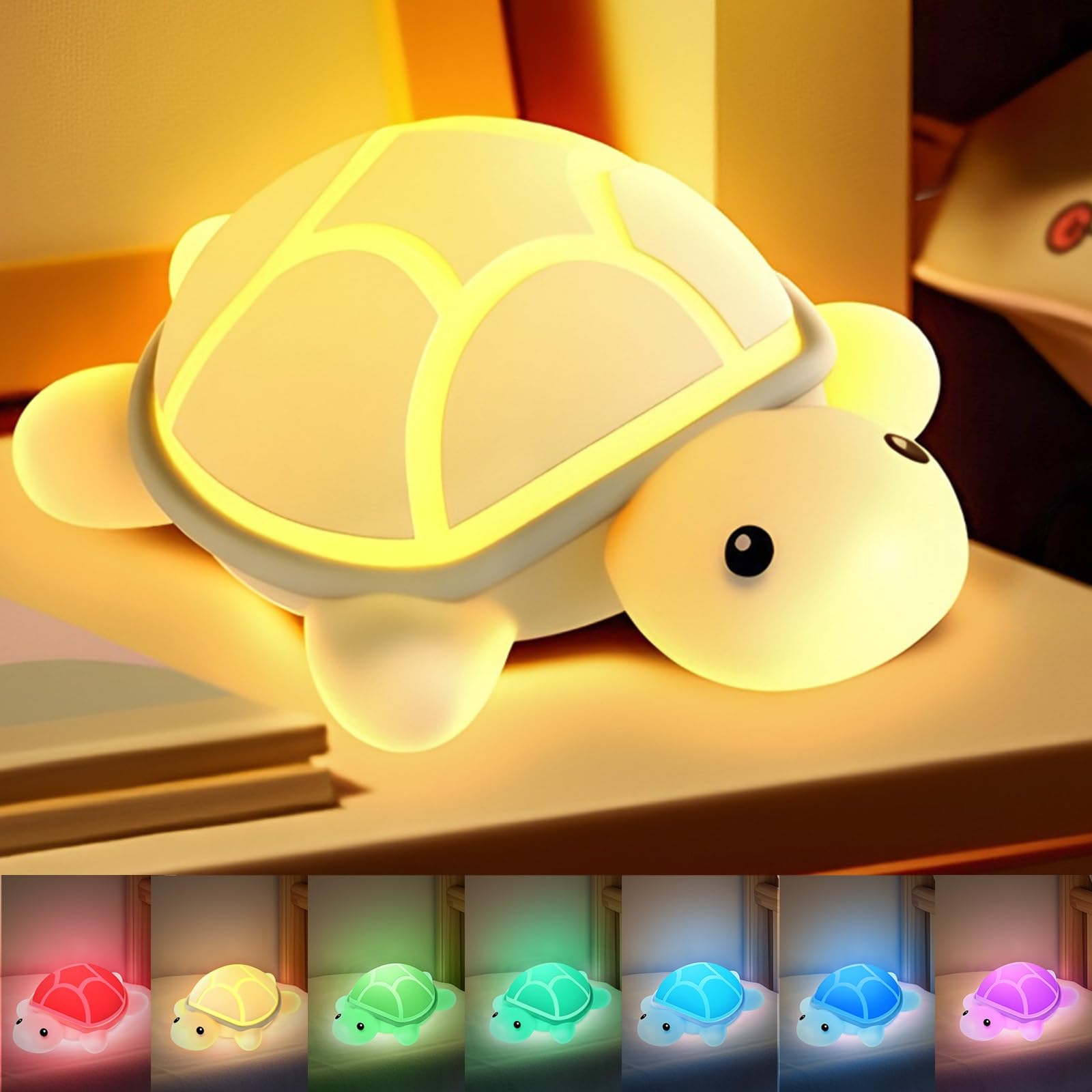 Turtle Night Light For Kids  7 Color Changing & Touch Control  Rechargeable Usb Silicone Squishy Led Lamp For Breastfeeding  Baby Toddler Sleep  Nursery Kids Bedside  Ideal Gift For Boys Girls