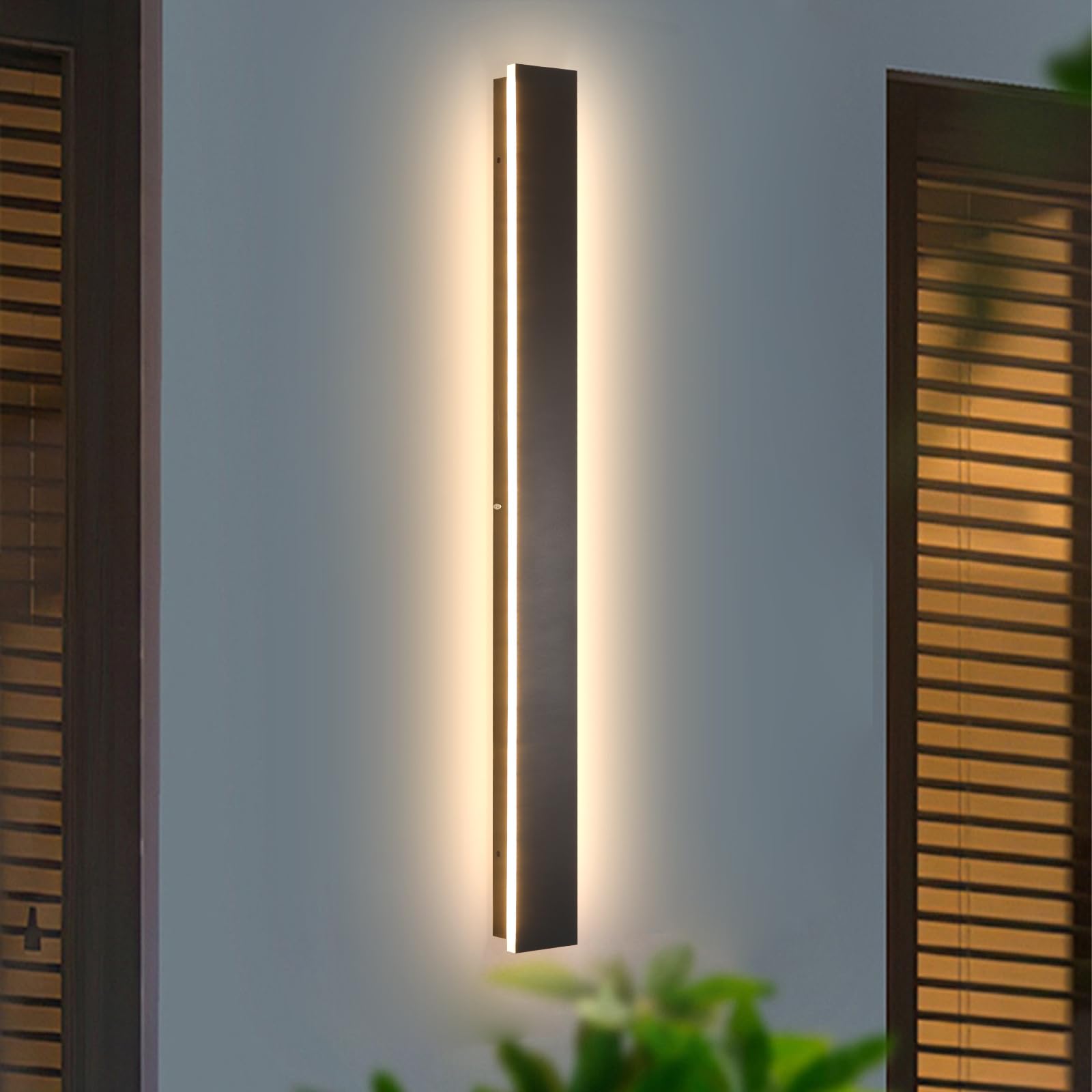AioTio Outdoor Wall Lights Exterior,31.5inch Black Outdoor Light Fixtures Wall Mount,3000k Waterproof Modern Porch Lights Wall S