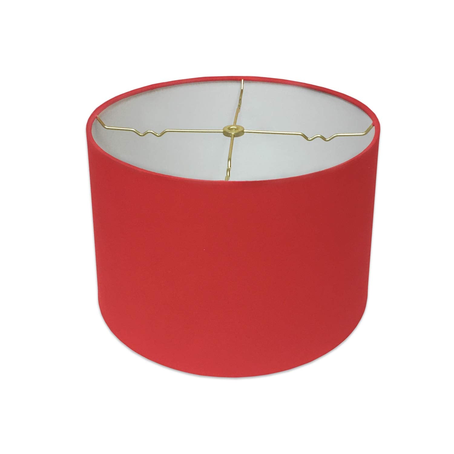 Royal Designs, Inc. Shallow Drum Lamp Shade HB-610-14RED, Silk, 13 x 14 x 9, Red