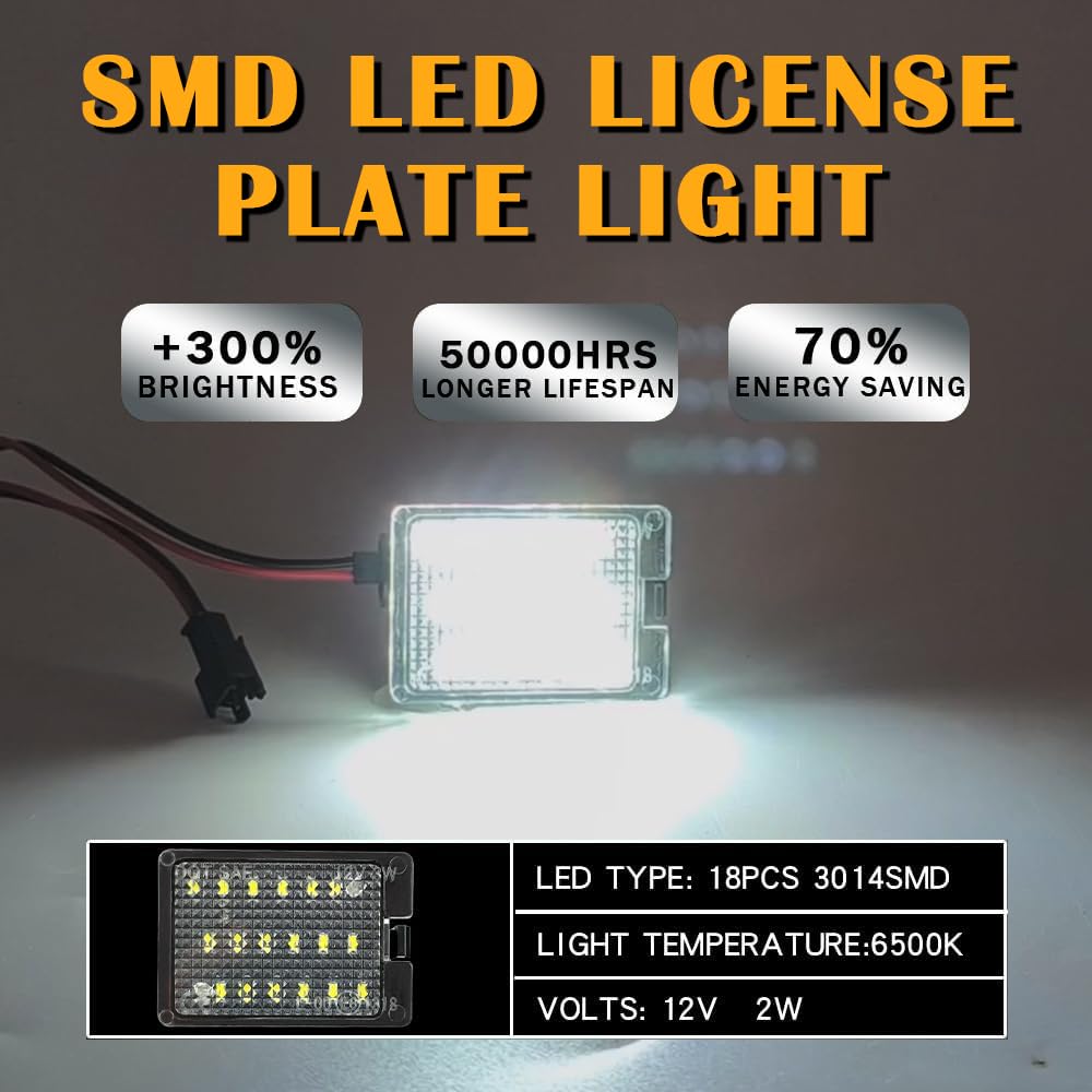 OTnhaee LED License Plate Light Assembly for Dodge Durango 2014-2020, 6500K Bright White, Direct Fit Replacement (2PCs)
