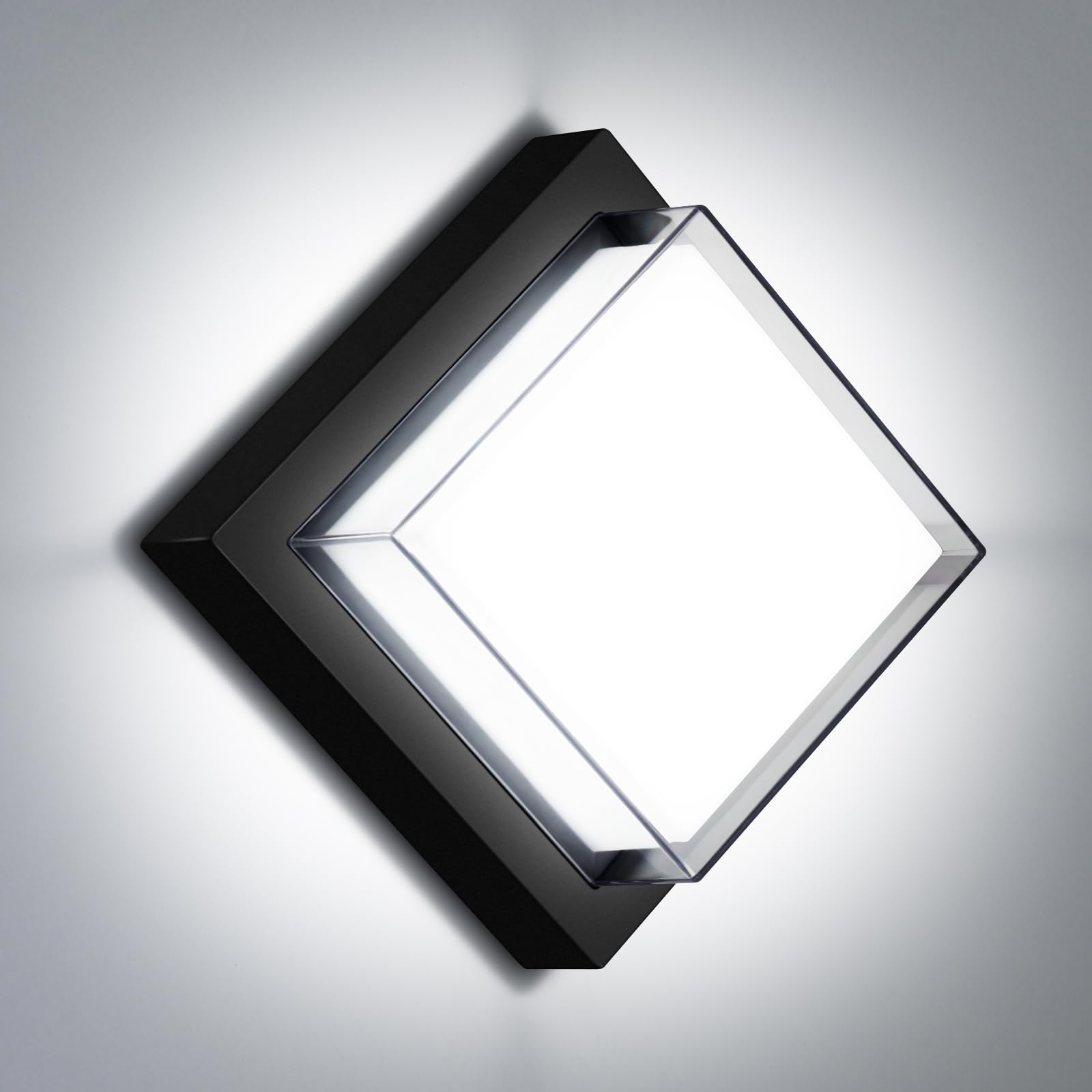 Biritalo Led Porch Lights 12W 6500K Outdoor Wall Lighting Double-Layer Cover Aluminum Exterior Light Fixture Ip65 Waterproof For Patio Stairway Garage Bedroom