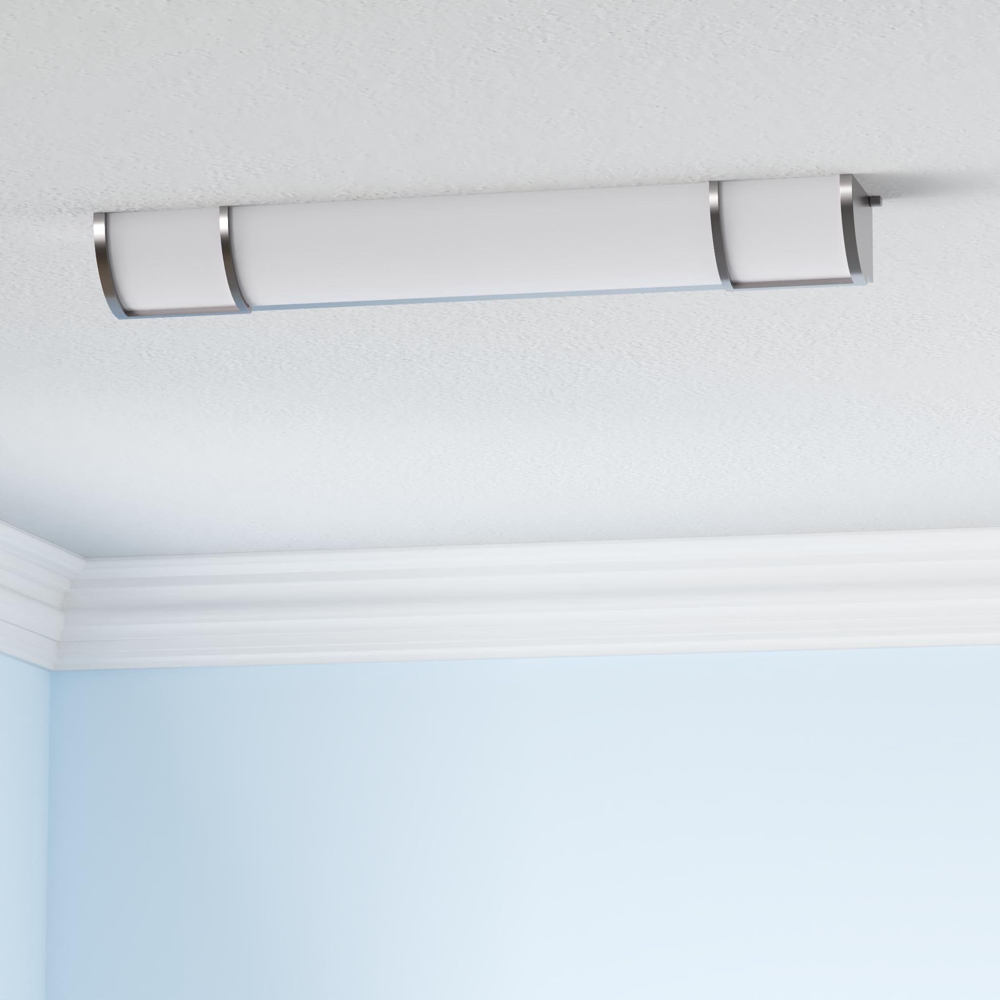 ASD LED Flush Mount Vanity Light Fixture, 25W 1950LM, 3000K-5000K, 24 Inch, Brushed Nickel, 4 Pack, Dimmable
