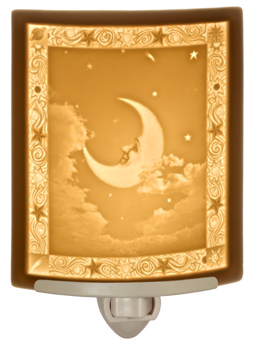 Man in The Moon - Translucent Porcelain Lithophane Night Light