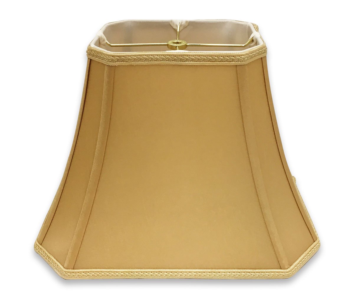 Royal Designs, Inc. Designer Bell Lamp Shade Set of 2, Medium Faux Silk, 8x16x12, Antique Gold, Model DSO-68-16AGL-2