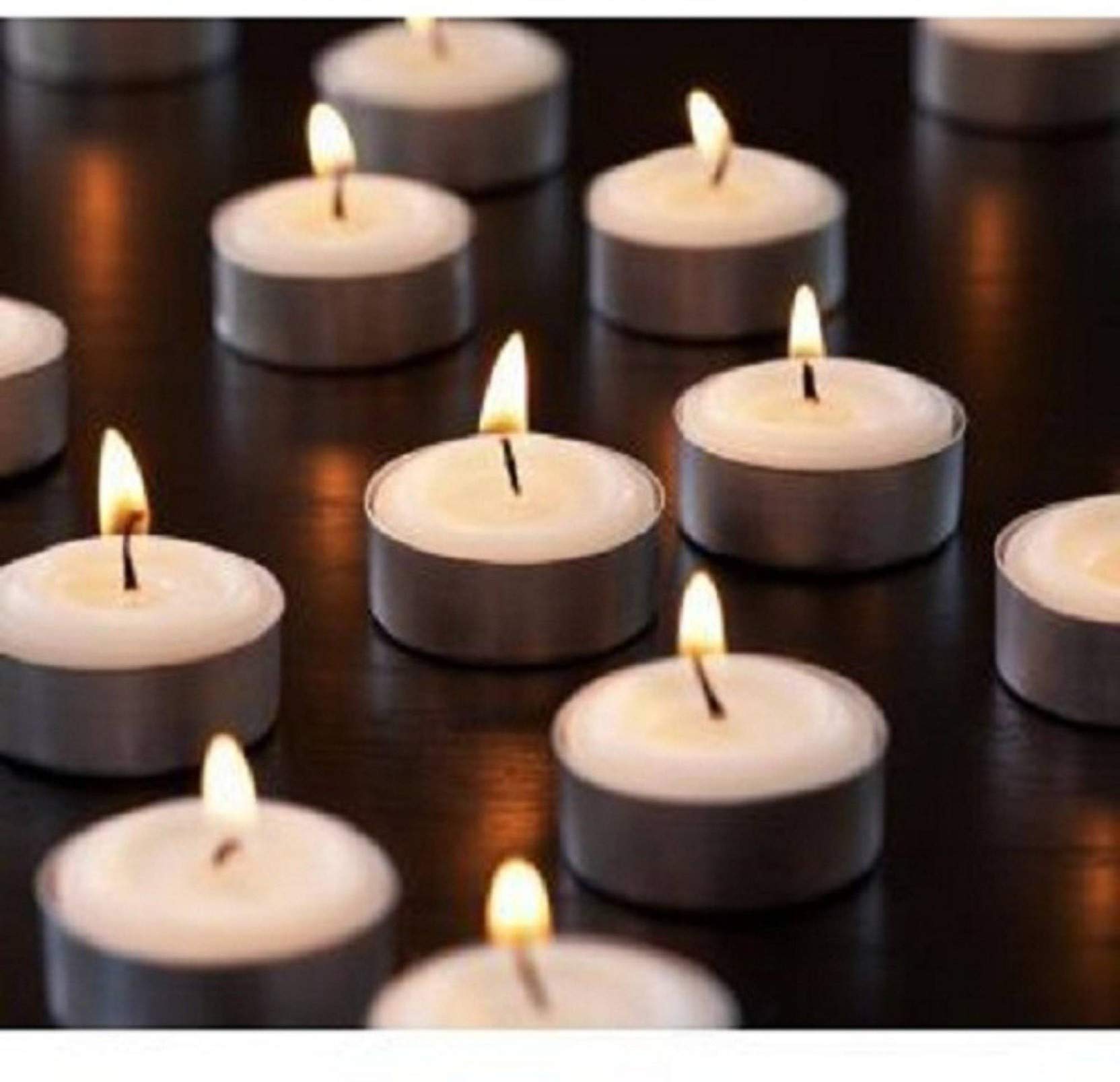 HK Balloons Wax Tealight Candles (Unscented) Long Lasting Candle, Works for About 3-4 hrs. (White, Pack of 200)
