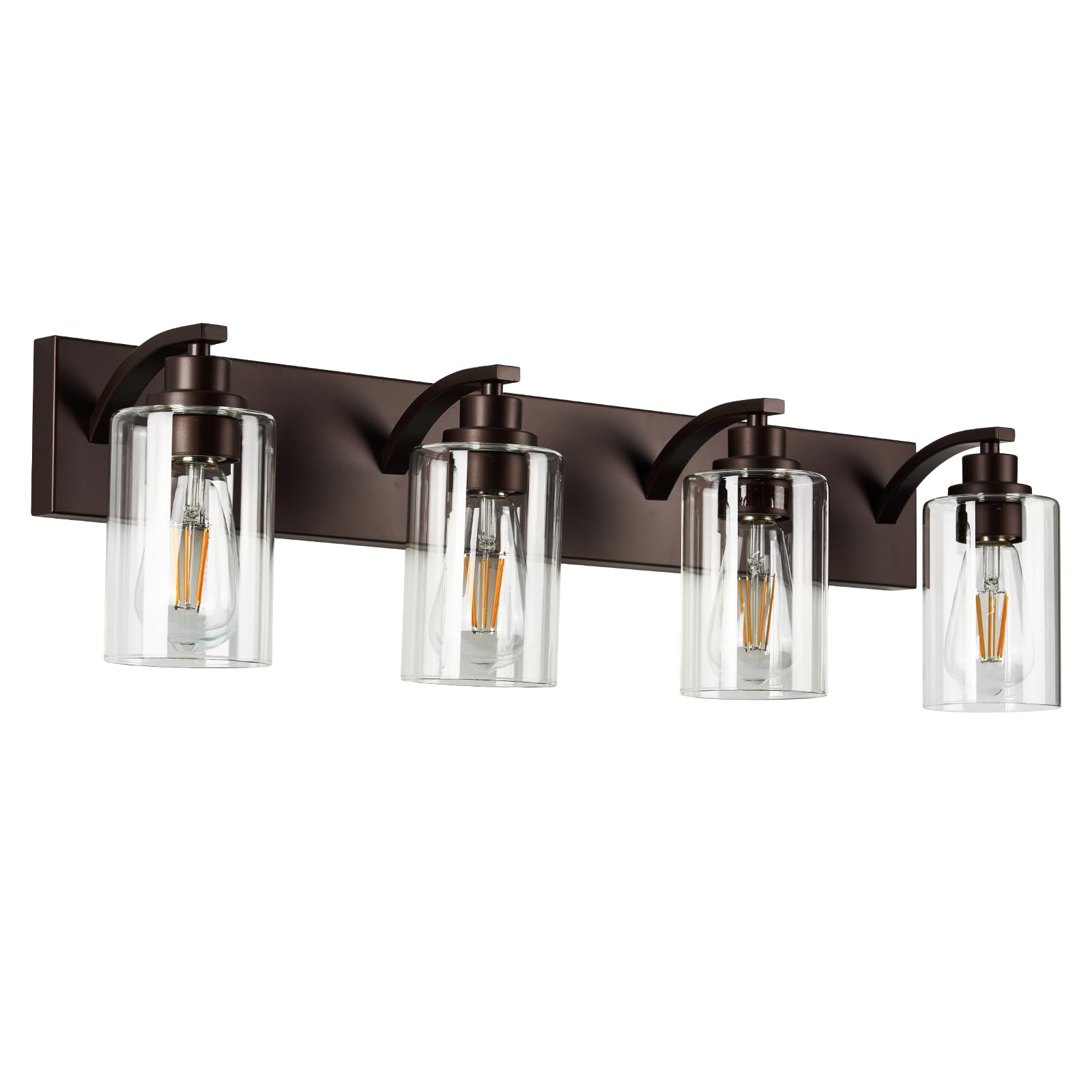 Alaislyc 4-Light Bathroom Light Fixtures Modern Orb Vanity Lights For Bathroom Lighting Fixtures Over Mirror With Clear Glass Shade For Cabinet Mirror Bedroom Hallway