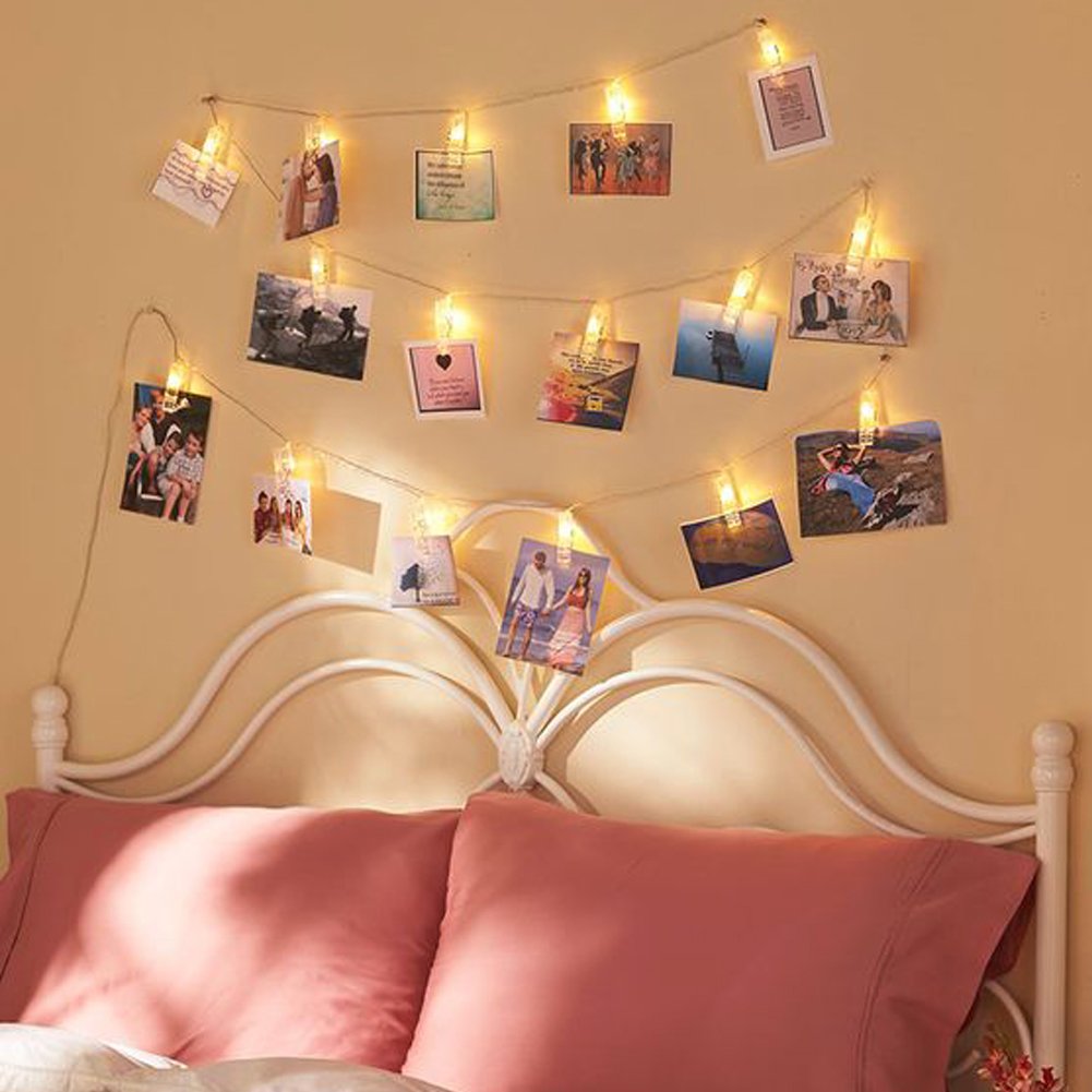 Twinkle Star 10 ft 20 LED Photo Clips String Lights Battery Operated Fairy String Lights with Clips for Hanging Pictures, Cards,