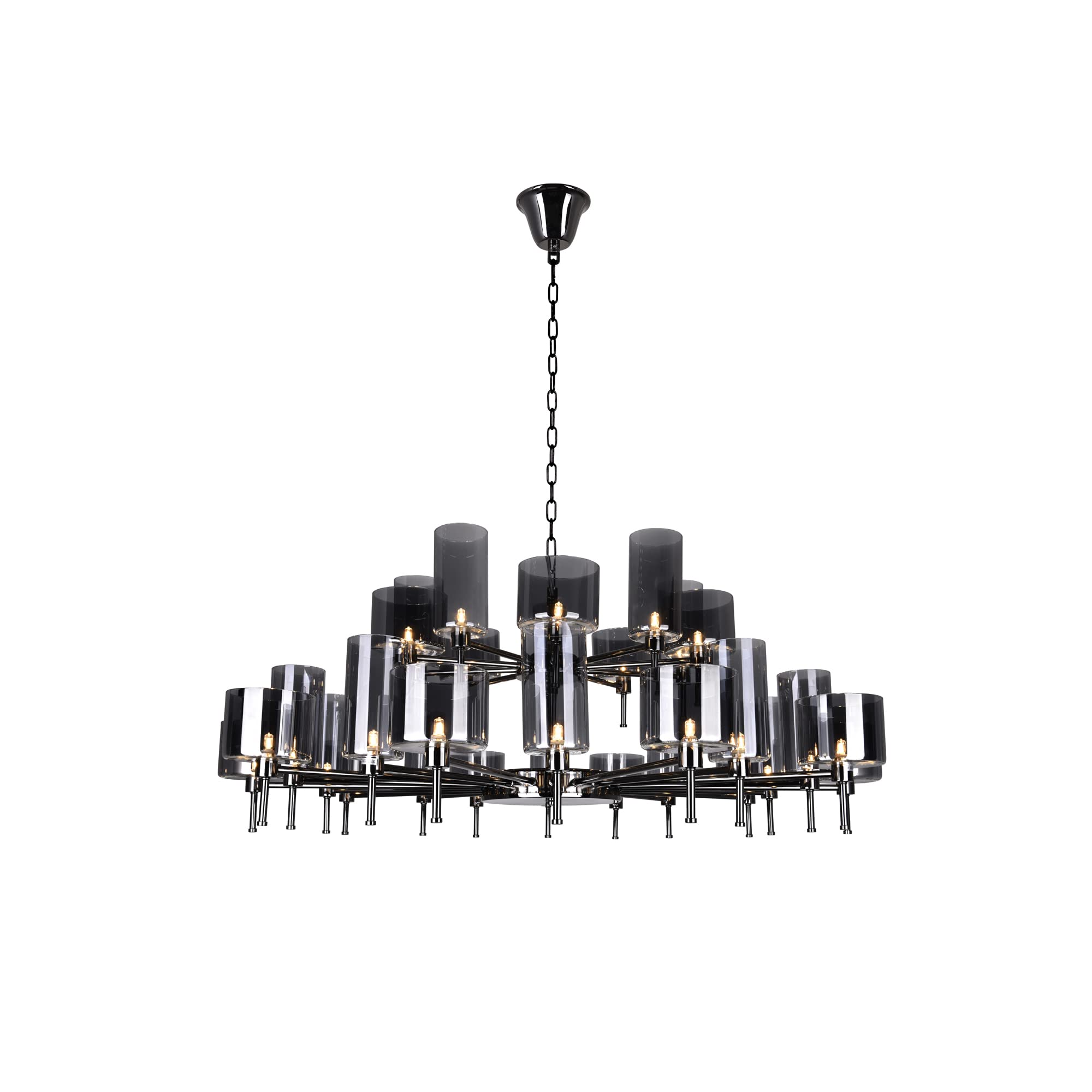CWI Lighting Montoya 30 Light Up Contemporary Metal Chandelier in Black