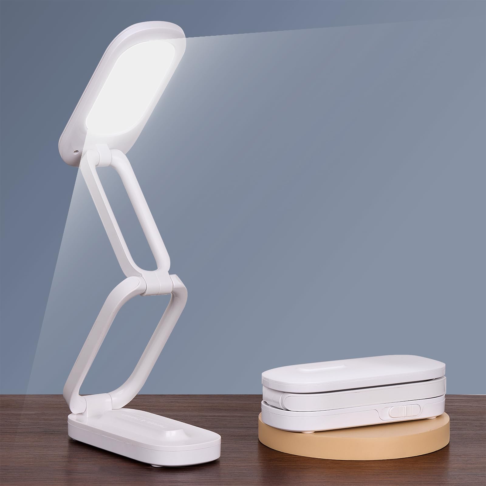 Frog department store Foldable LED Desk Lamp, Rechargeable Battery Operated Portable Light with 3 Brightness Levels, 180 Adjusta