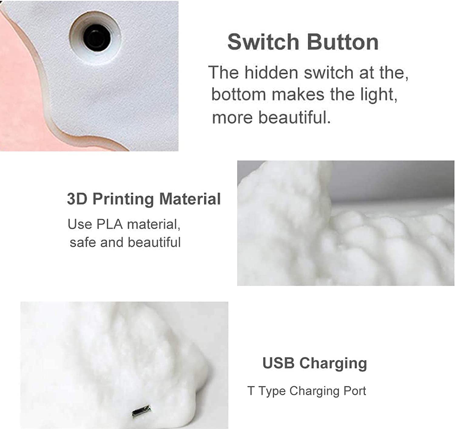 Hgomx Fire Dragon Lamp Light, 3D Printed Night Light Led Moon Light Gift Bedroom Room With Usb Rechargeable (2Pcs,Ice Dragon+Ora