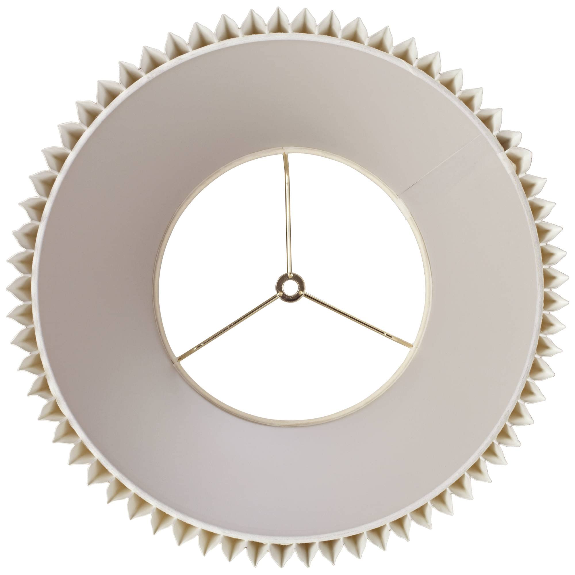 Ivory Linen Knife Pleat Medium Lamp Shade 9&quot; Top X 14.5&quot; Bottom X 10&quot; High (Spider) Replacement With Harp And Finial - Springcrest