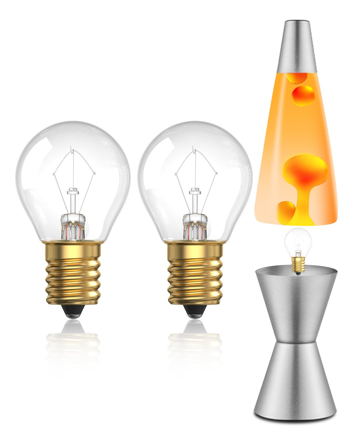 Tobebright 25W Lava Lamp Bulb, S11 E17 Base, 25W 120V For 14.5-Inch Lava Lamp Repalacement Bulb, Lava Lamp Light Bulb, Dimmable 
