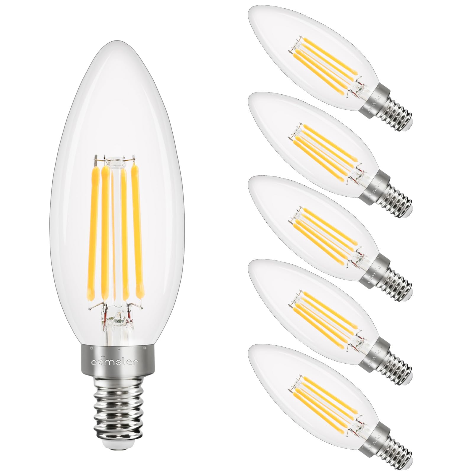 Comzler E12 Led Candelabra Bulb Dimmable, 3000K Soft White Light 40W Equivalent Chandelier Light Bulbs, C35 B11 Type B 400Lm Cei