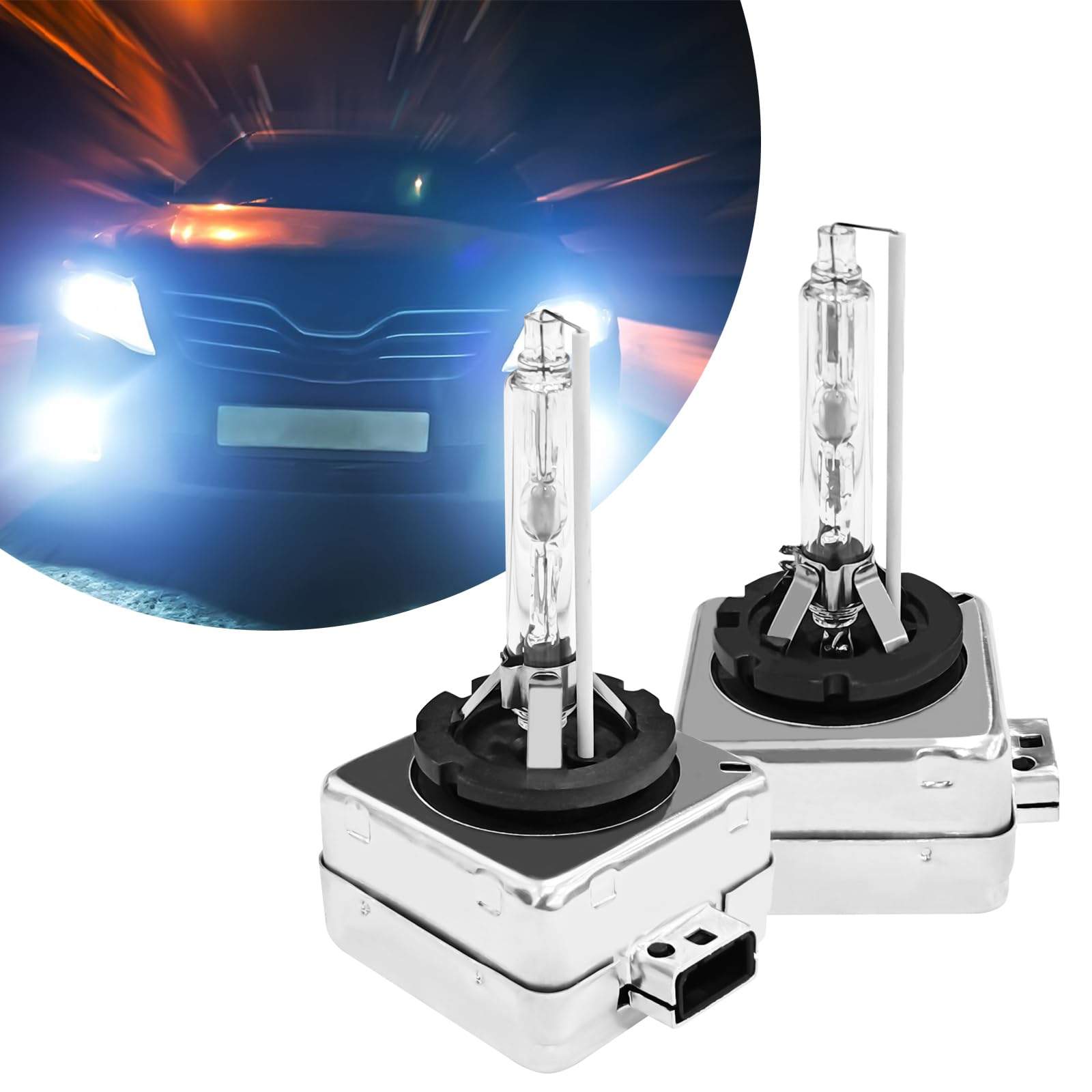 SamWinGear D3S HID Headlight Bulbs 2PCS 35W Super Bright White D3S Original Replacement Lights 12V High Beam Low Beam