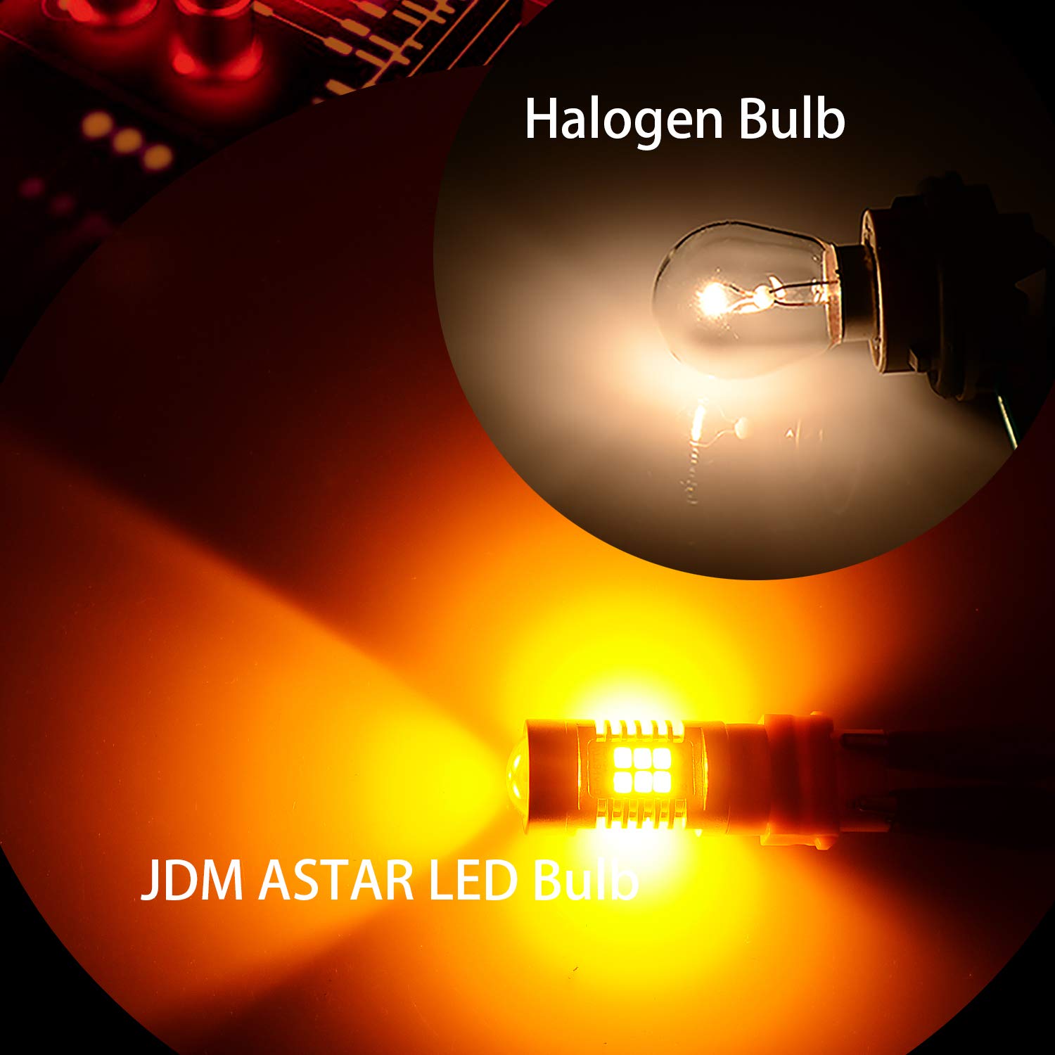 JDM ASTAR Extremely Bright PX Chips 3057 3156 3157 4057 4157 Amber Yellow Turn Signal LED Bulbs