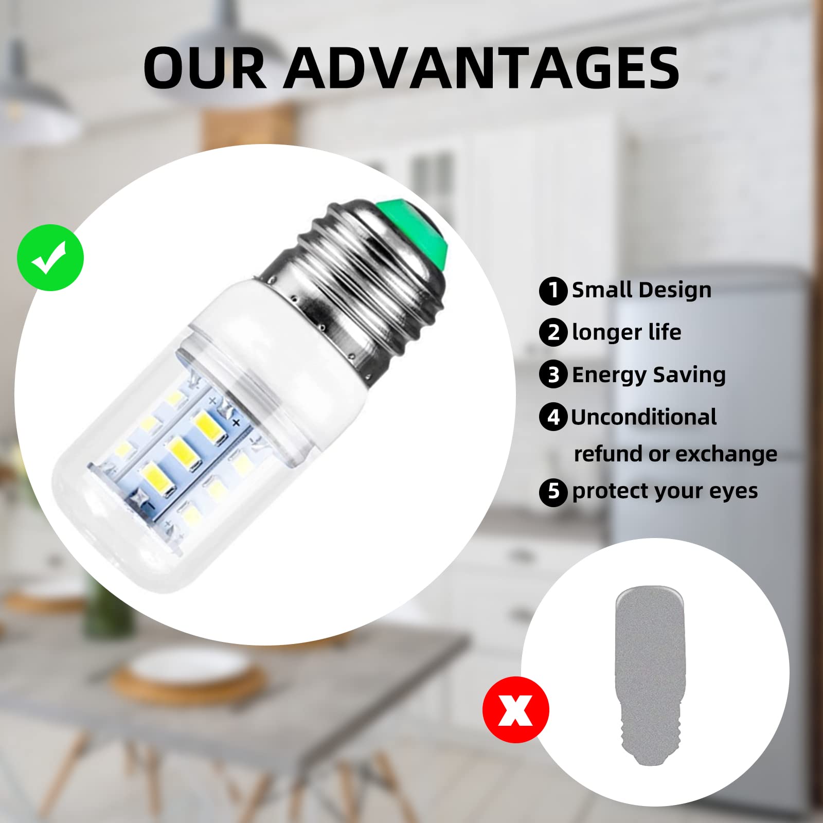 Niahm 5304511738 Refrigerator Light Bulb - 3.5W LED Replacement for Frigidaire Electrolux - White - 1 Piece