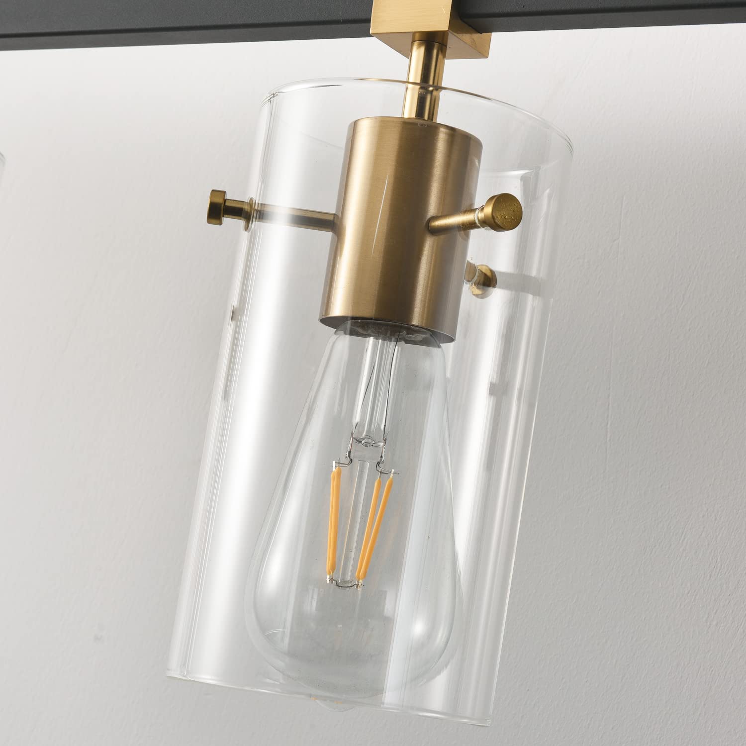 Solfart 49.2 Inch Vanity Light Fixtures Vintage 6 Lights Wall Light Fixtures Above Mirror For Bathroom Brass And Black With Clea