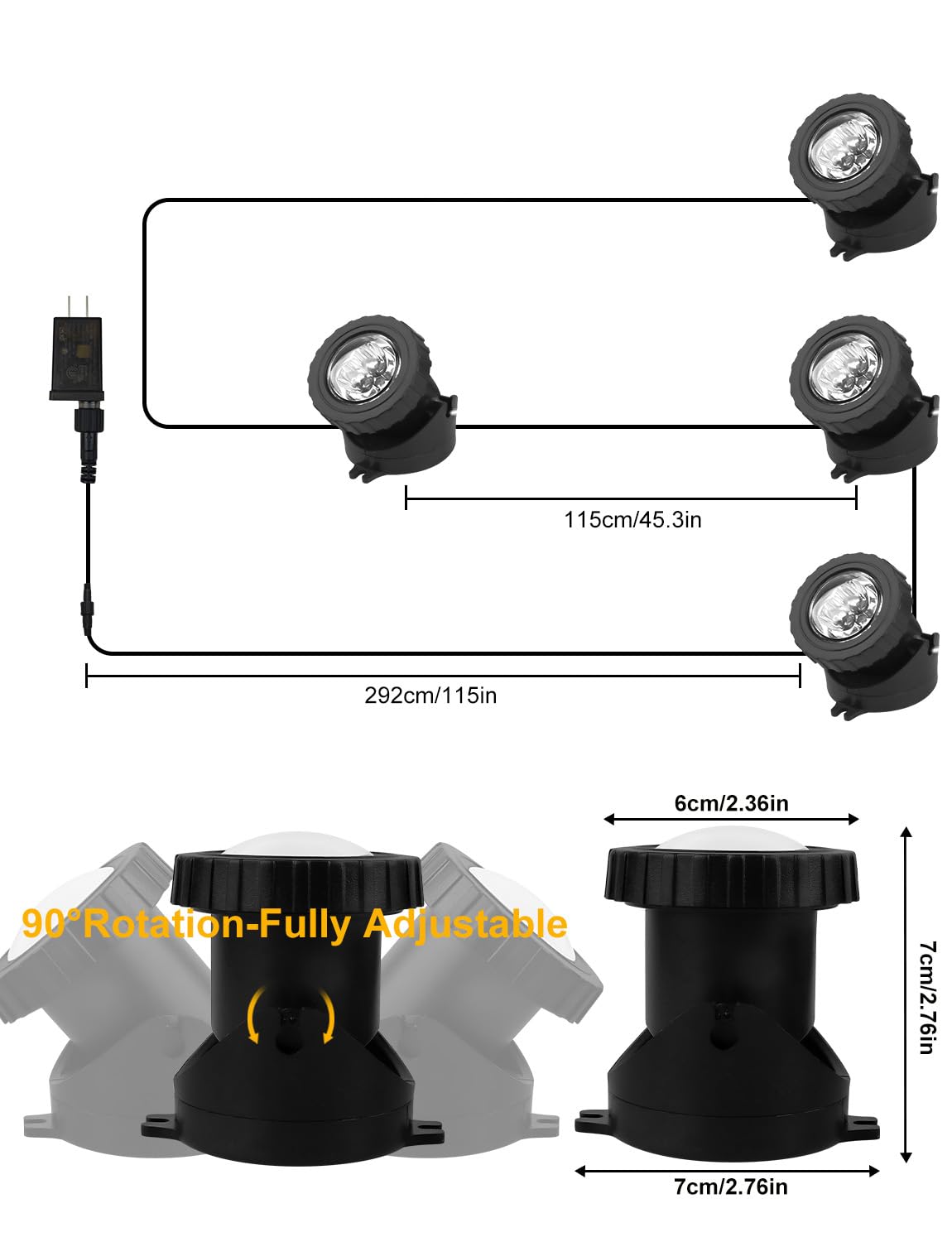 Crepow Rgb Underwater Pond Lights - Bluetooth Controlled Led Spotlights For Garden & Pool (Set Of 4)