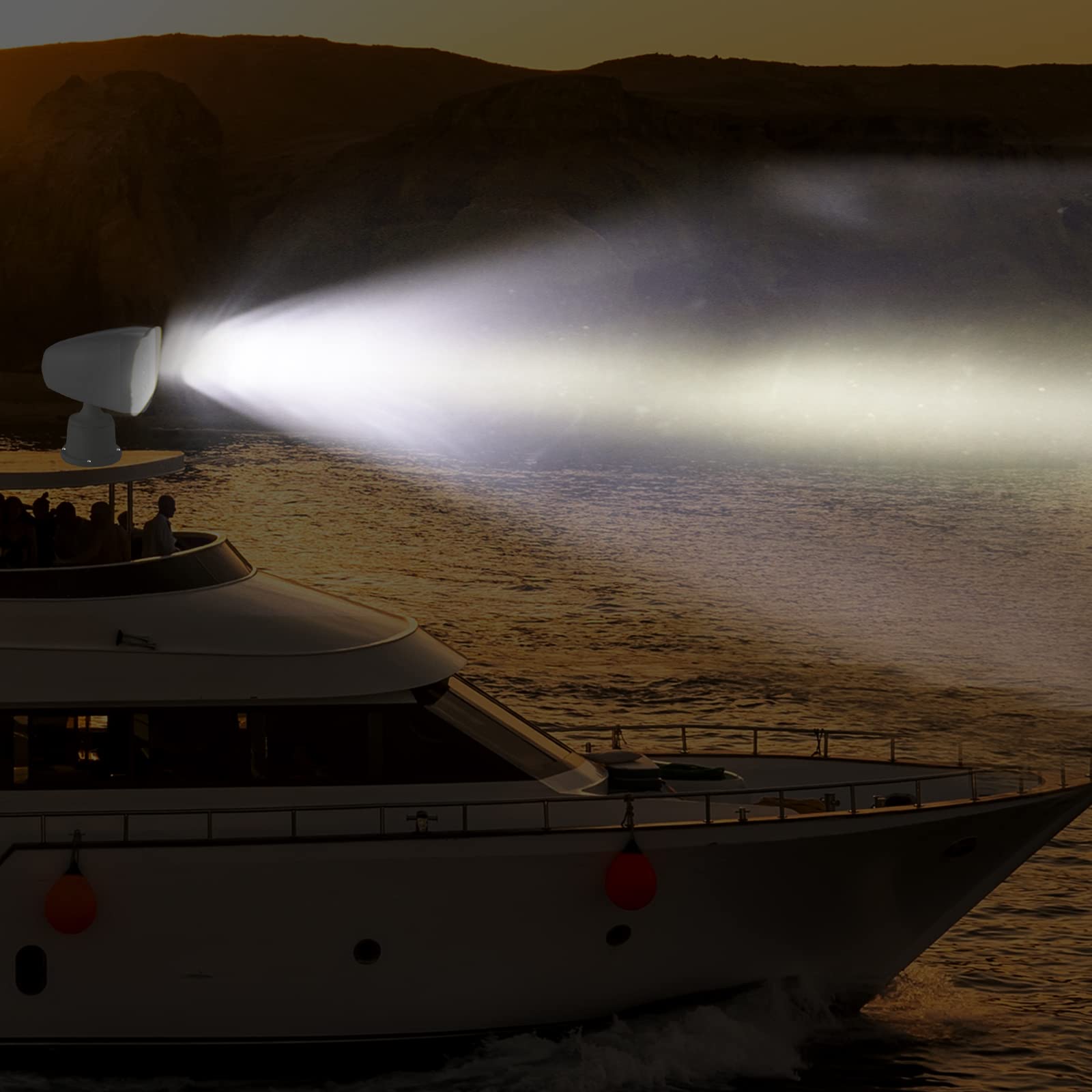 Besramtic Boat Spot Light Marine Spotlights for Boats Search Lights LED Remote Control 60 W 12-24 V
