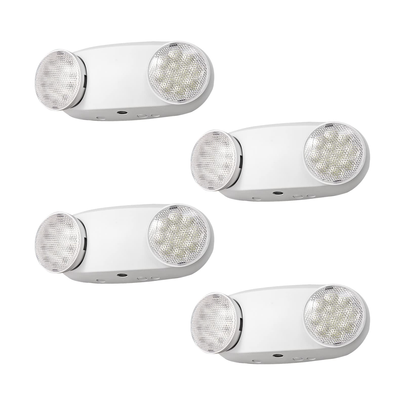 Tanlux Led Emergency Lights With Battery Backup, Ul Listed, Ac 120/277V, Hardwired Emergency Exit Light Fixtures For Business - 4 Pack(White)