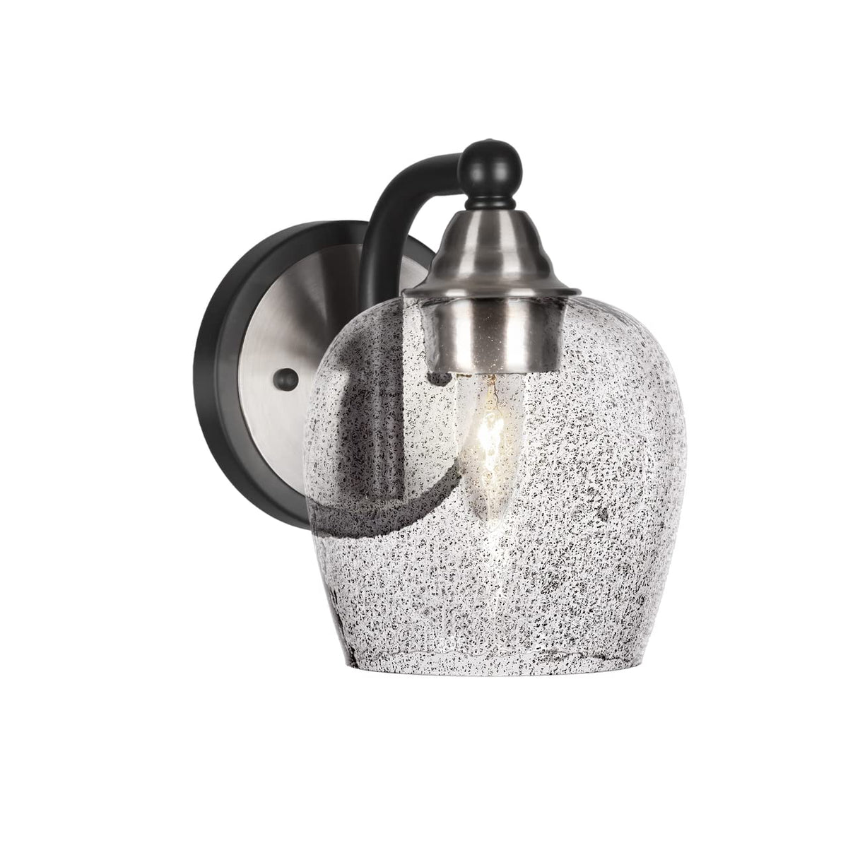 Toltec Lighting Paramount 1 Light Wall Sconce In Matte Black & Brushed Nickel (3421-Mbbn-4812)
