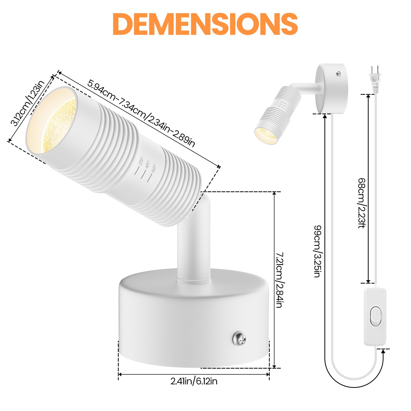 Tuyubee Muti-Color Zoomable Led Spot Lights Indoor Uplighting With Remote & Timer  5W Up Lights Indoor Dimmable Plant Spotlight Uplights Accent Lighting  Floor Spotlight Lamp 2 Pack White