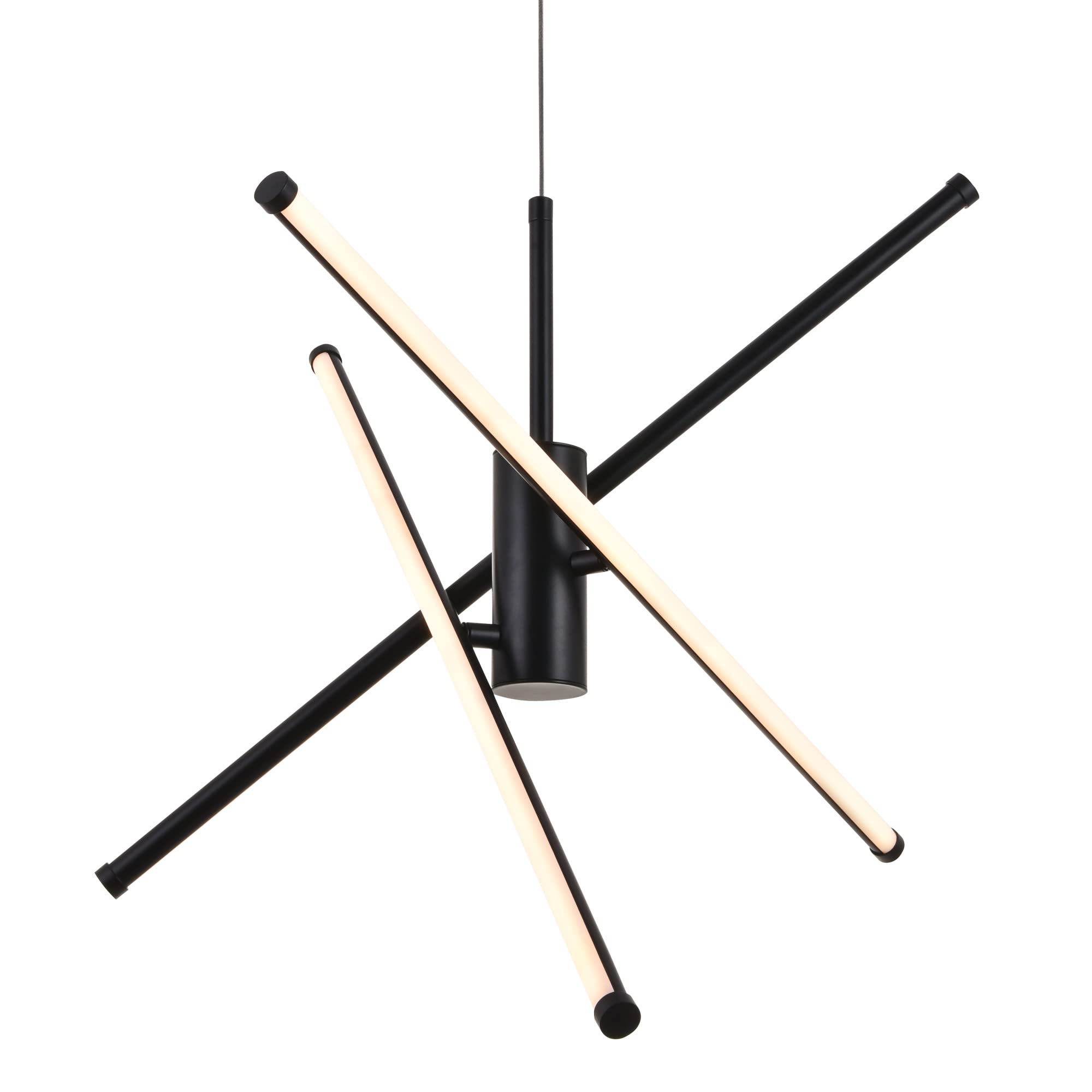 Living District Sonya 3-Light Modern Aluminum Pendant in Black Finish