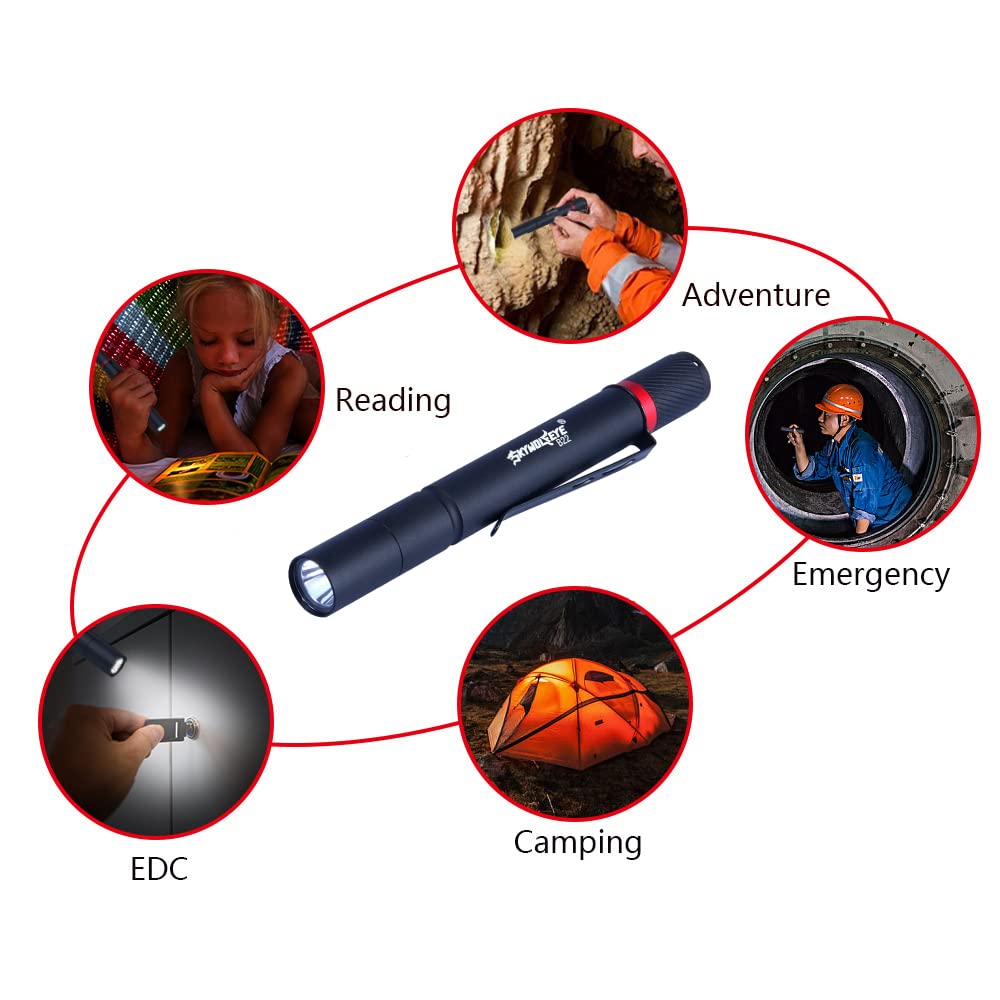 Castnoo 2 Pack Led Pen Flashlight, 3 Mode Pen Lights, Ultra Bright Mini Penlight, Pen Light Flashlights Pocket Clip, Ip67 Small