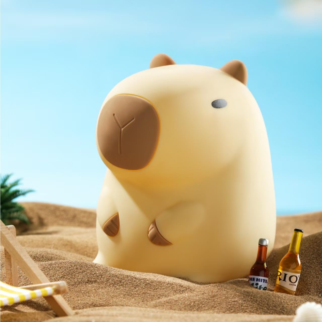 Atsui Cute Capybara Night Light  Led Squishy Novelty Animal Lamp  Food Grade Silicone  2 Level Dimmable  Breastfeeding Nursery Nightlight For Room Decor  Funny Gifts Stuff For Boys Girls Baby Children