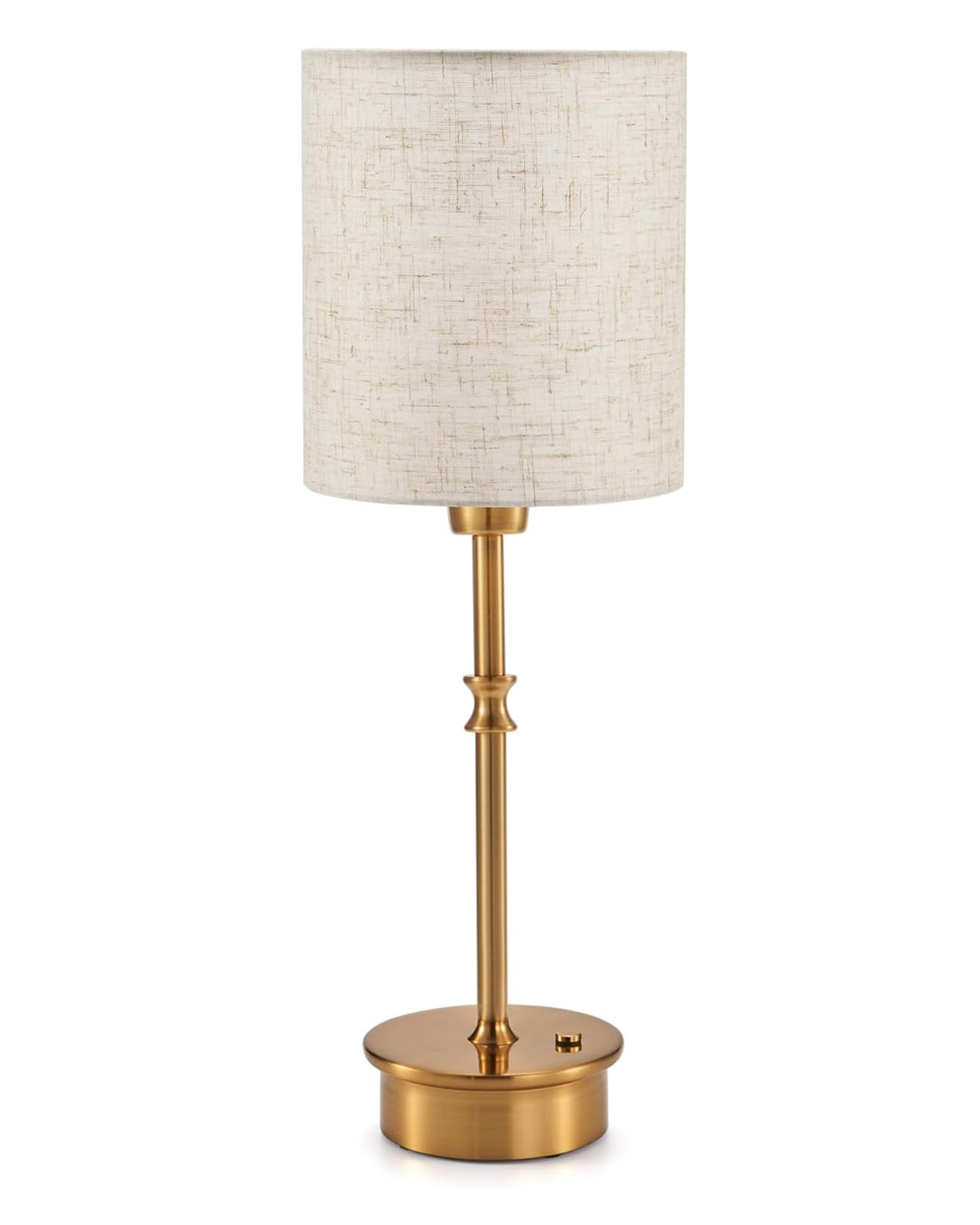 UMEXUS Cordless Table Lamp, Rechargeable Battery Powered Light, Dimmable Touch Small Accent Lamp with Linen Shade, Ambient Light