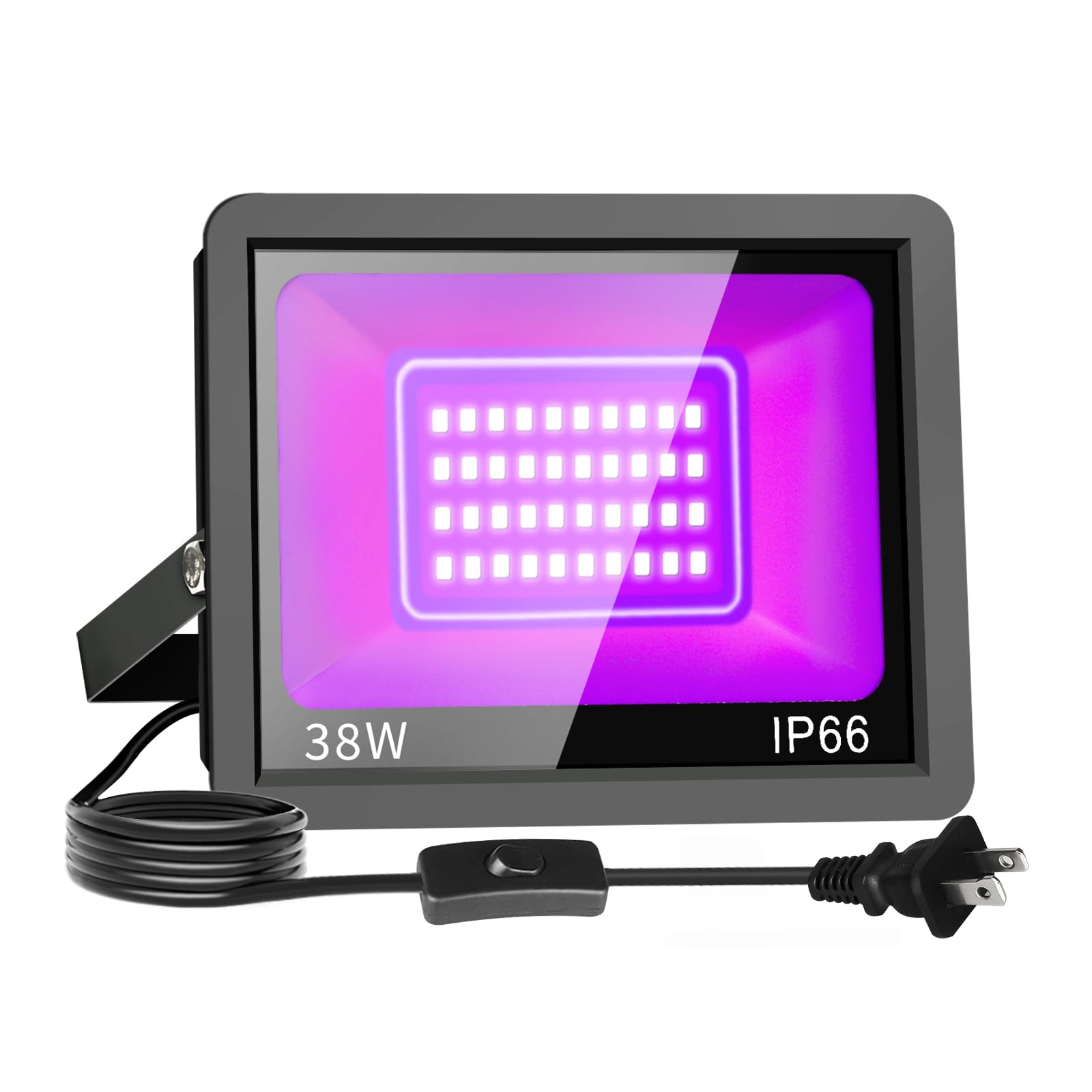 Thecham 38W Led Black Light, Ip66 Waterproof, 5Ft Plug & Switch, Perfect For Halloween Parties