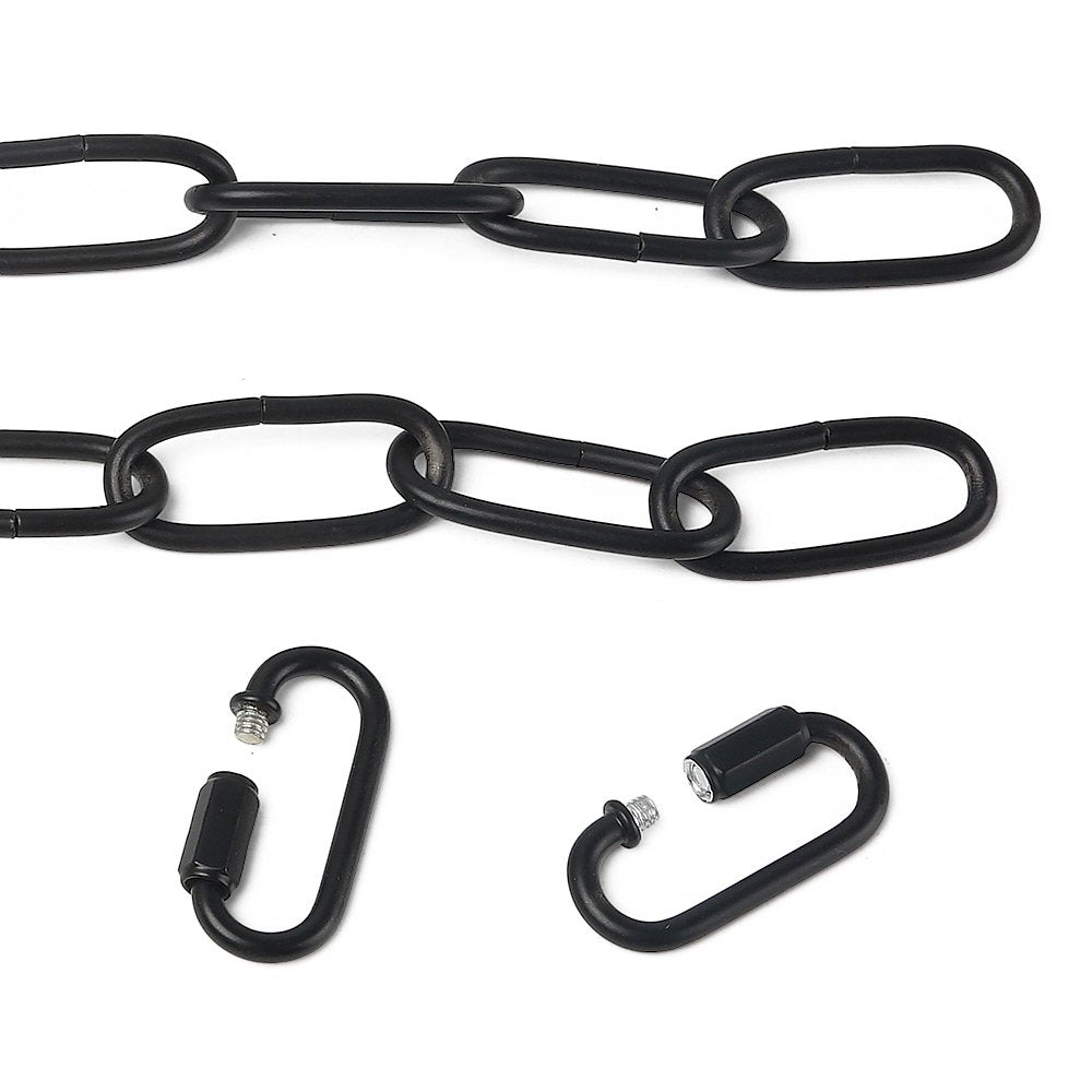 Laluz 19 Feet Black Ceiling Lighting Fixture Chain, With 2 Adjustable Buckles,Extra Loop For Chandelier