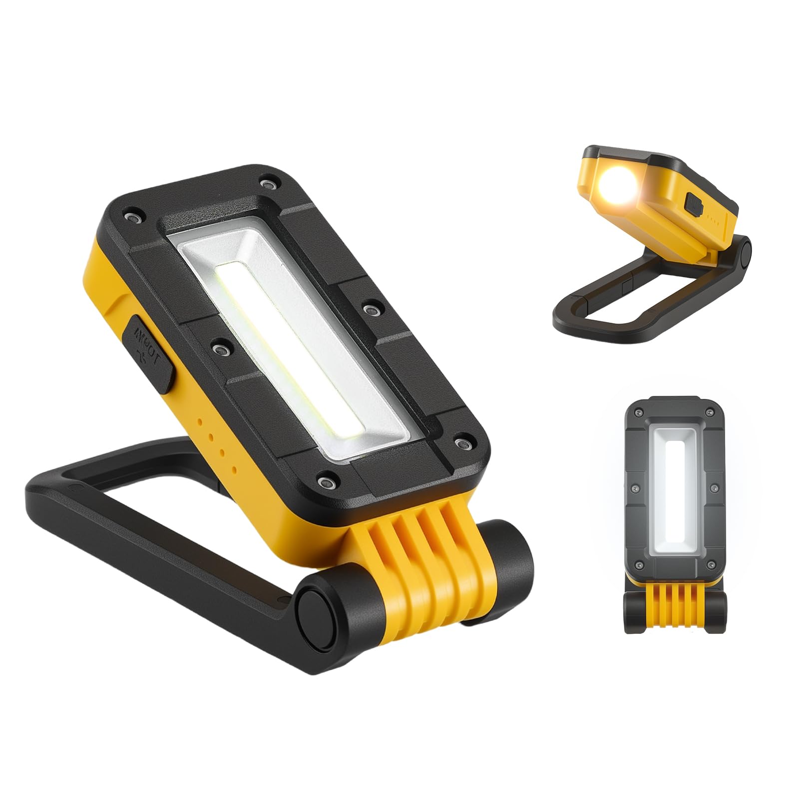 BougeRV Work Light, 400 Lumens Rechargeable Light, Magnetic Flashlight, Portable LED Lighting, 180 Rotate Job Site Lighting for 
