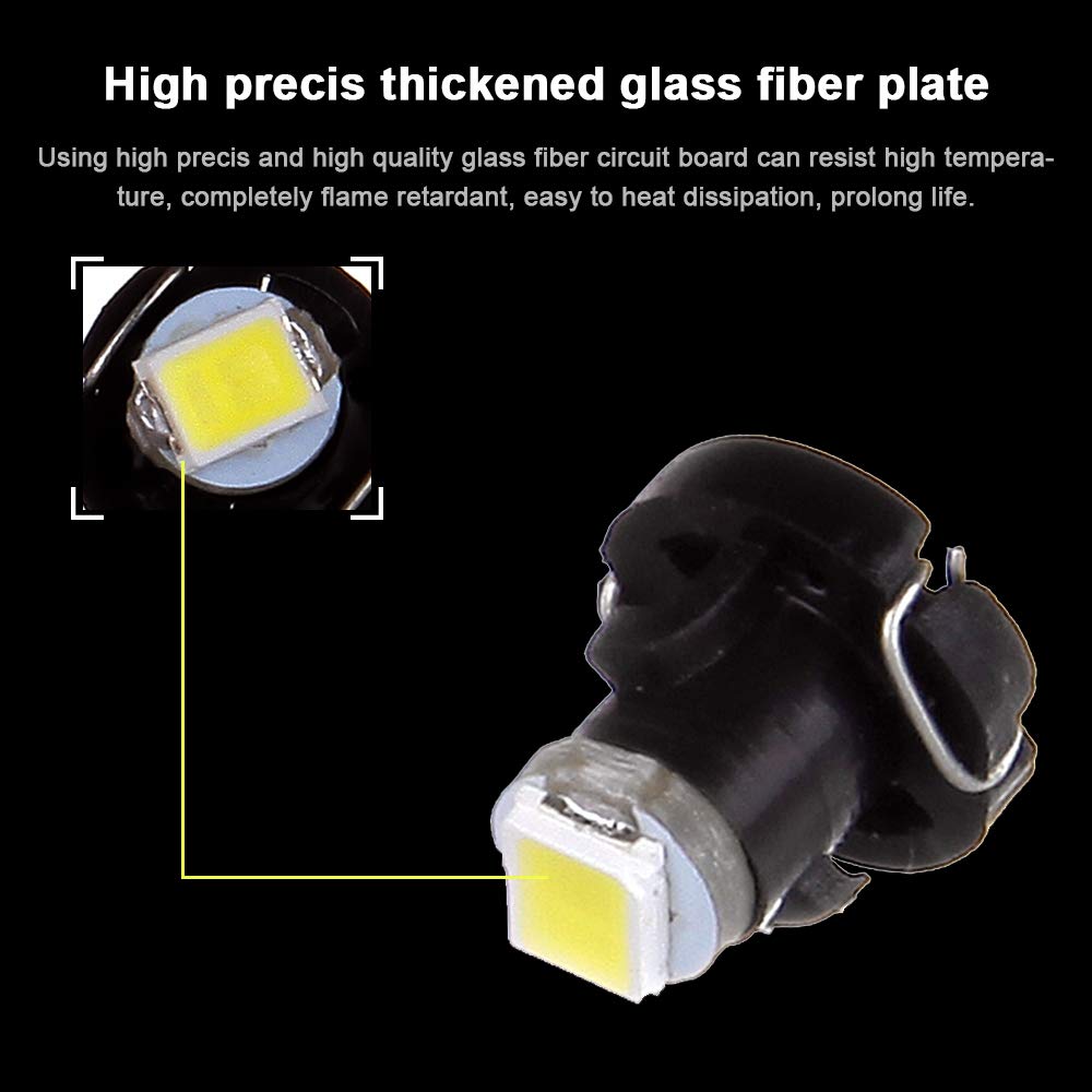 Cciyu 20 Pack White 2835 Smd T3 Neo Wedge 1 Leda/C Lights New 8Mm Us Replacement Fit For 1999-2010 For Honda Accord/Odyssey (White)