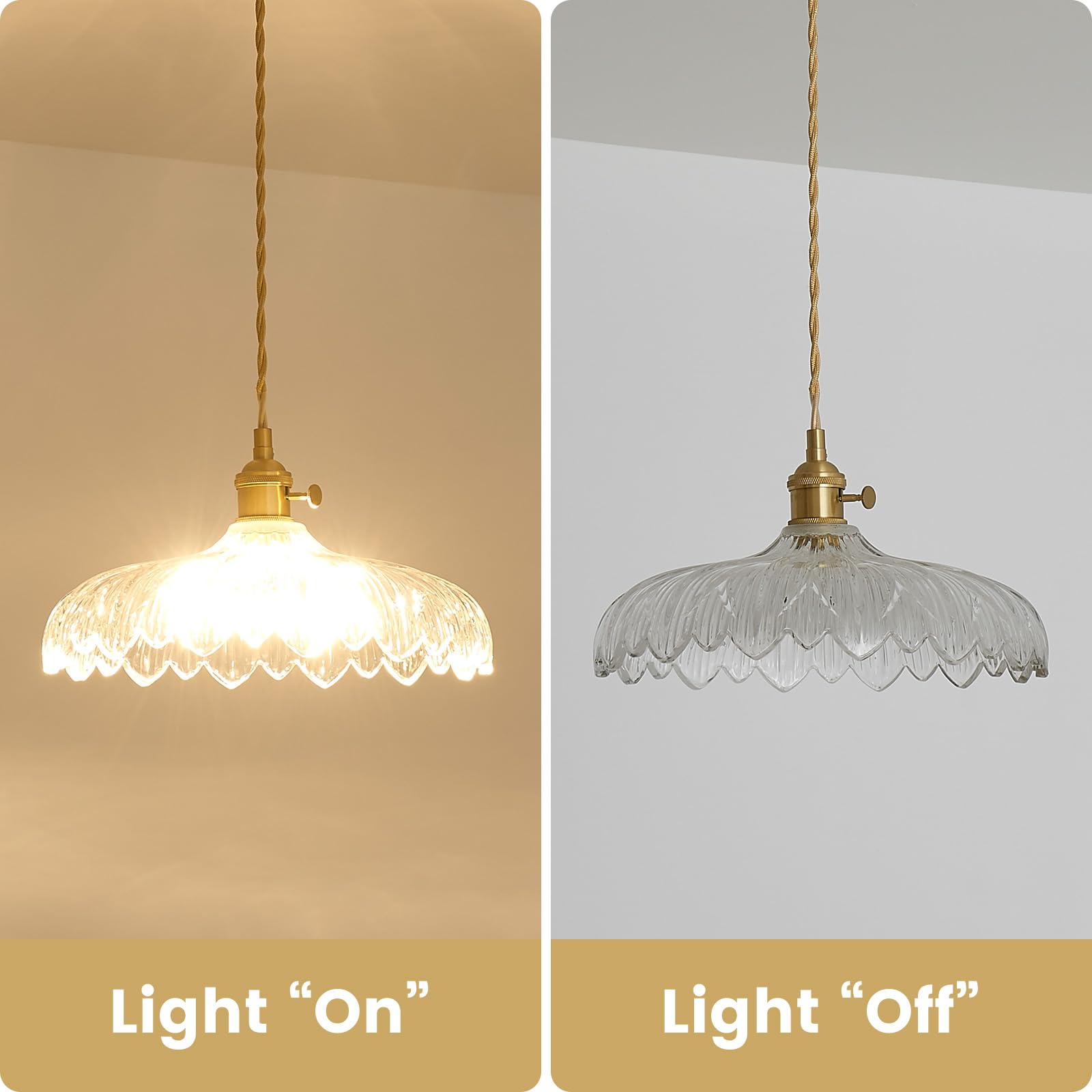 Oyisen Industrial Pendant Light, Clear Glass Shade, 295mm Metal Fixture for Entryway, Dining Room, Bedroom, Kitchen Island