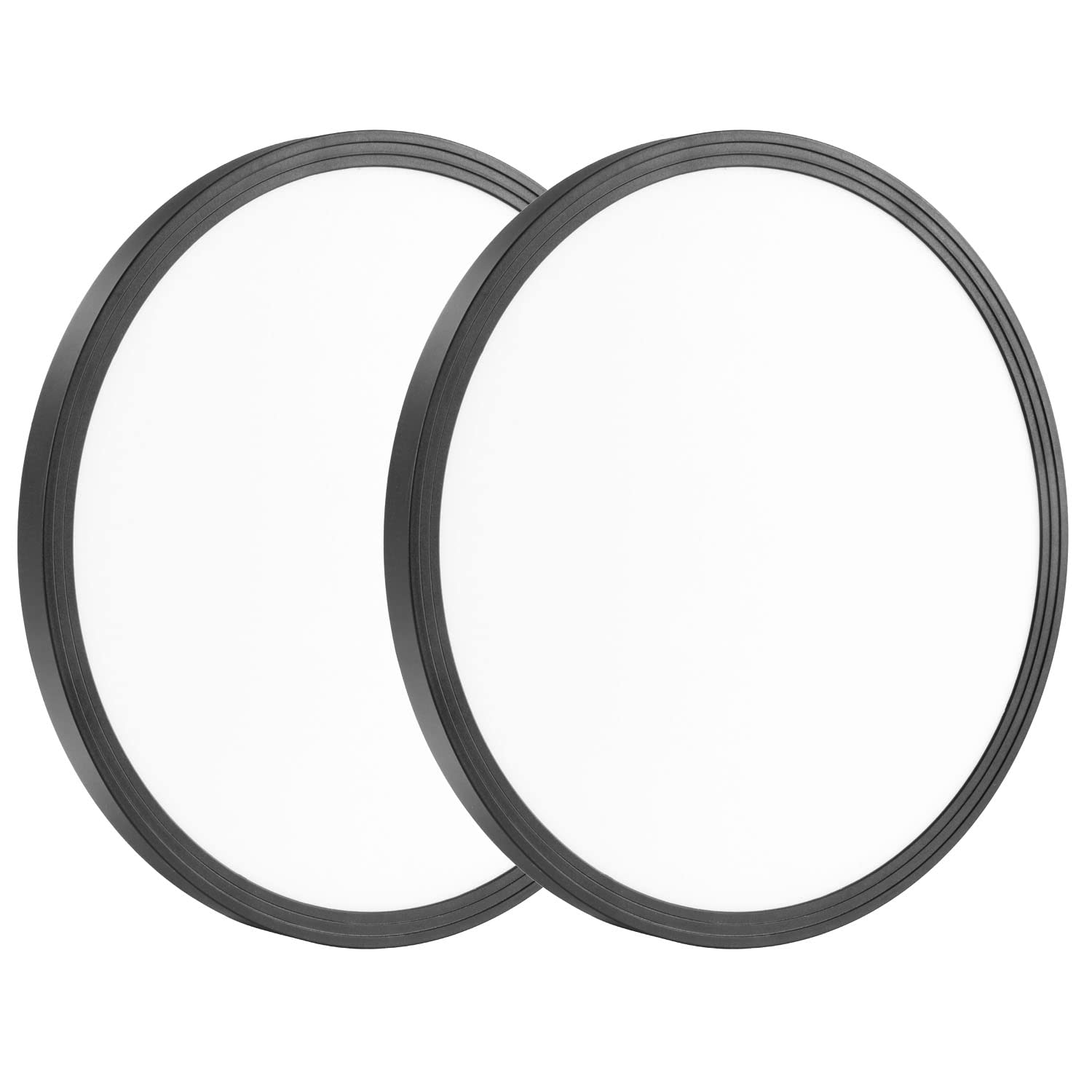 Lexier Pack 12 Inch 3200LM Flush Mount LED Black Slim Round Ceiling Light Fixture Day White 6000K Thin Flat Surface 120V 300W