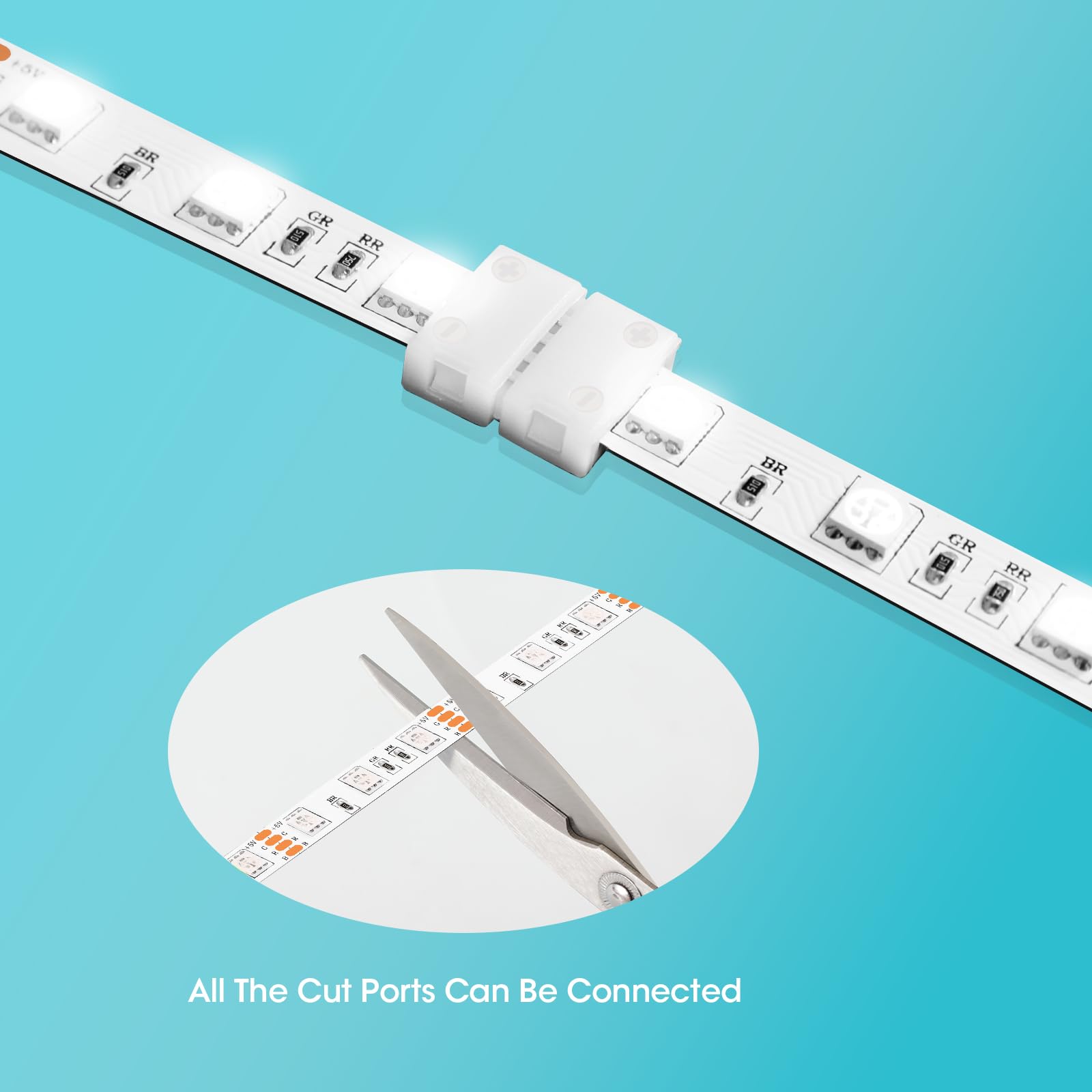 Wenhsin 10-Packs 4-Pin Led Connectors For Led Strip Lights 8Mm Width Unwired Gapless Solderless Adapter Extension