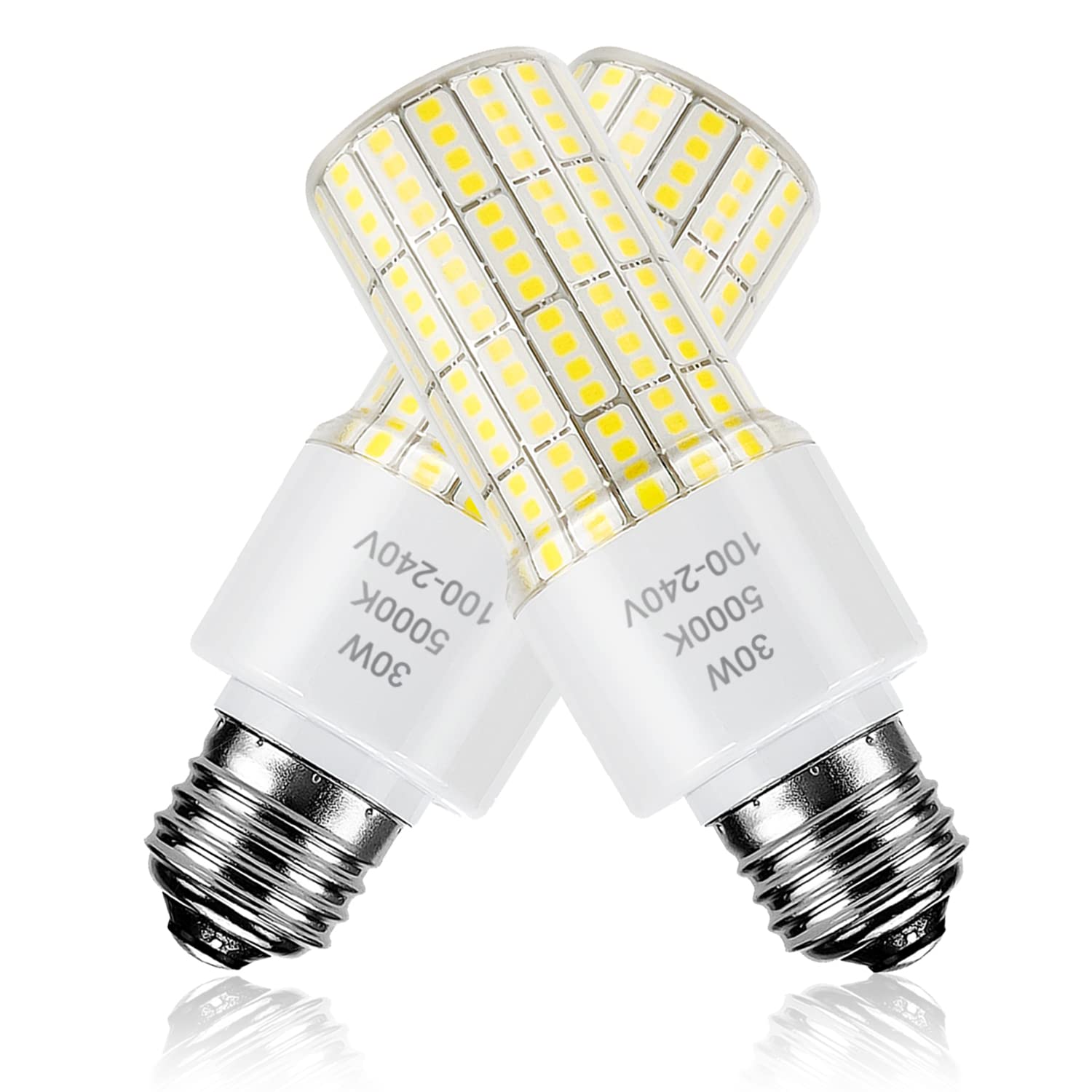 2 Pack Led Light Bulb Equivalent 250W Led Bulbs 3750 Lumen 5000K Cool Daylight White 30W Waterproof Led Corn Light Bulb E26/E27 